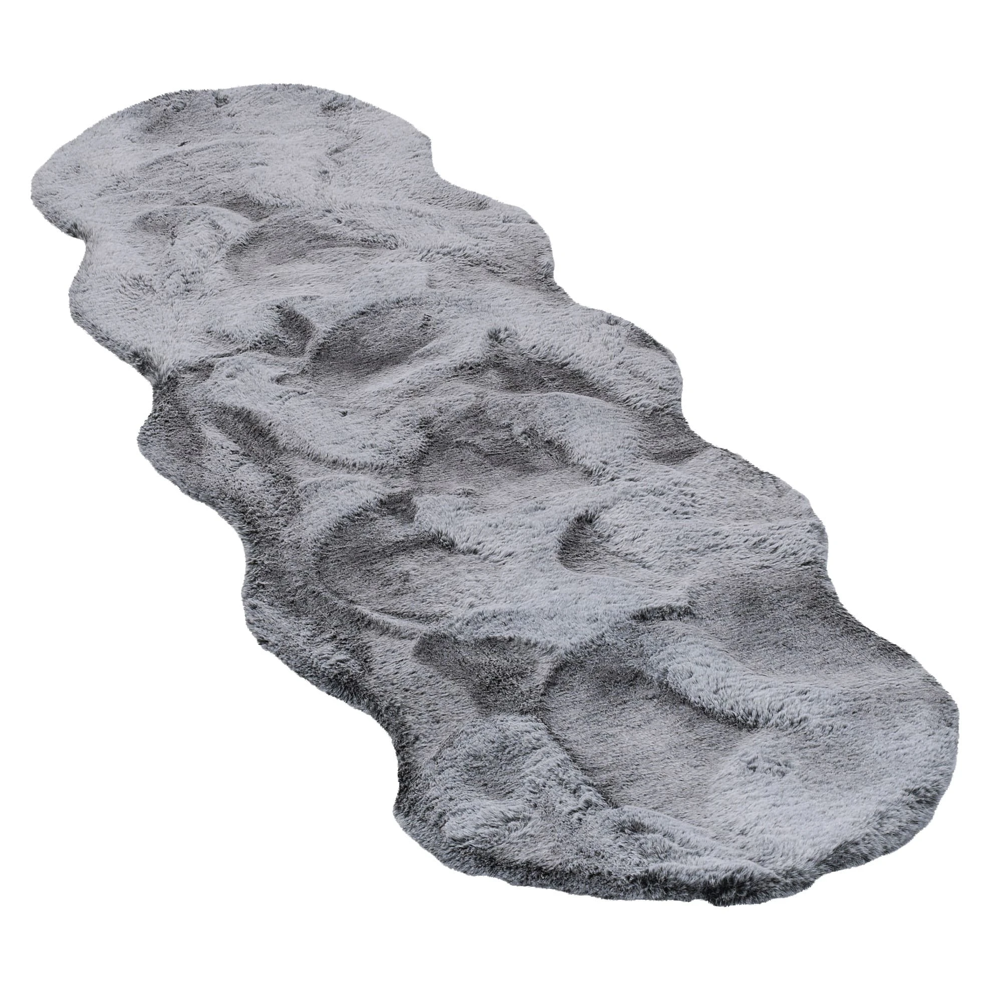 Pergamon Luxus Super Soft Fellteppich Plush Shape XL In Grau Meliert – Bild 2