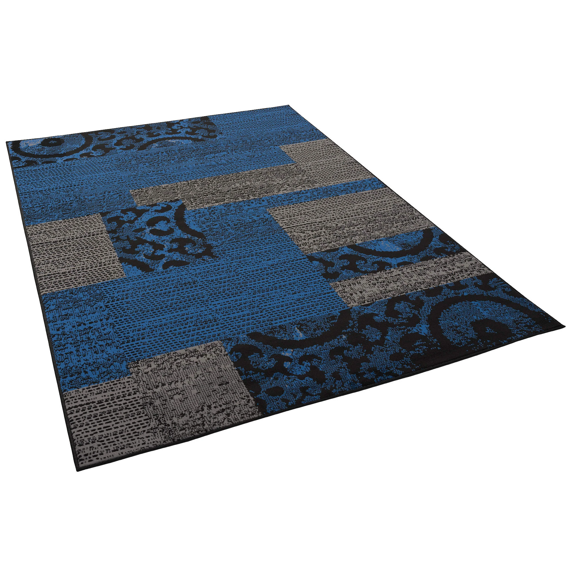 Pergamon Teppich Trendline Patchwork In Blau – Bild 2