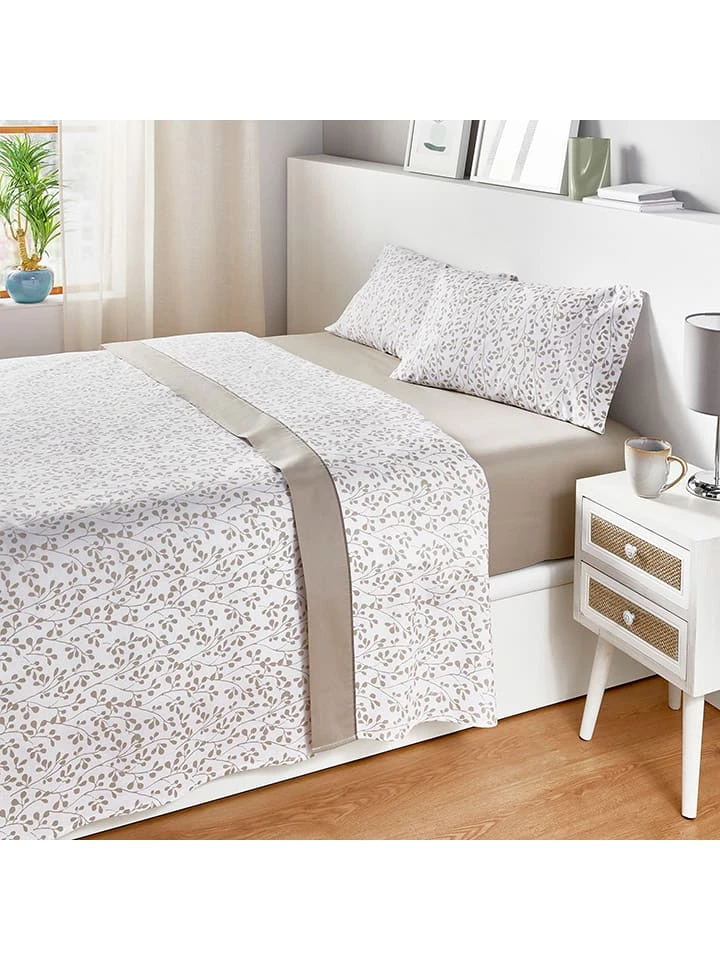 Pikolin Bettwäsche-Set In Beige/ Weiß – Bild 2