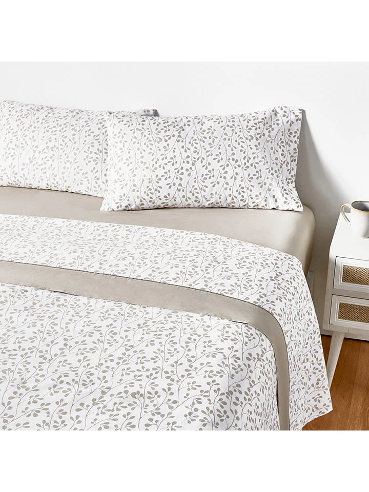 Pikolin Bettwäsche-Set In Beige/ Weiß – Bild 3