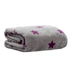 Pink Papaya Kuscheldecke " Snug Me Supersoft Stars " In Grau/lila