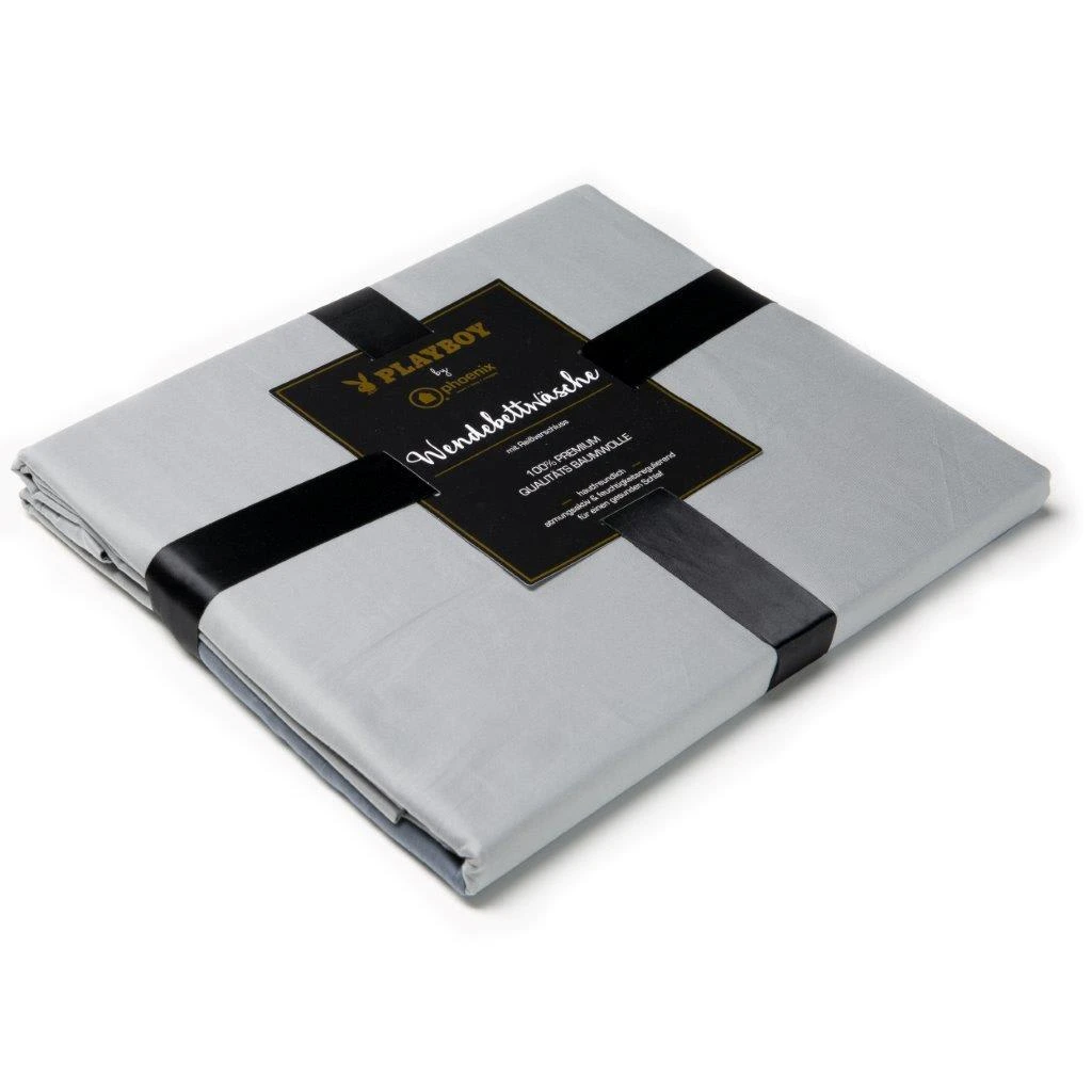 Playboy Wende-Bettwäsche "FRANCESCA" In Hellgrau / Grau - (B)135 X (H)200 Cm