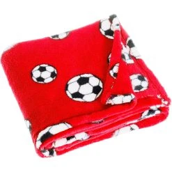 Playshoes Fleece-Decke Fußball In Rot