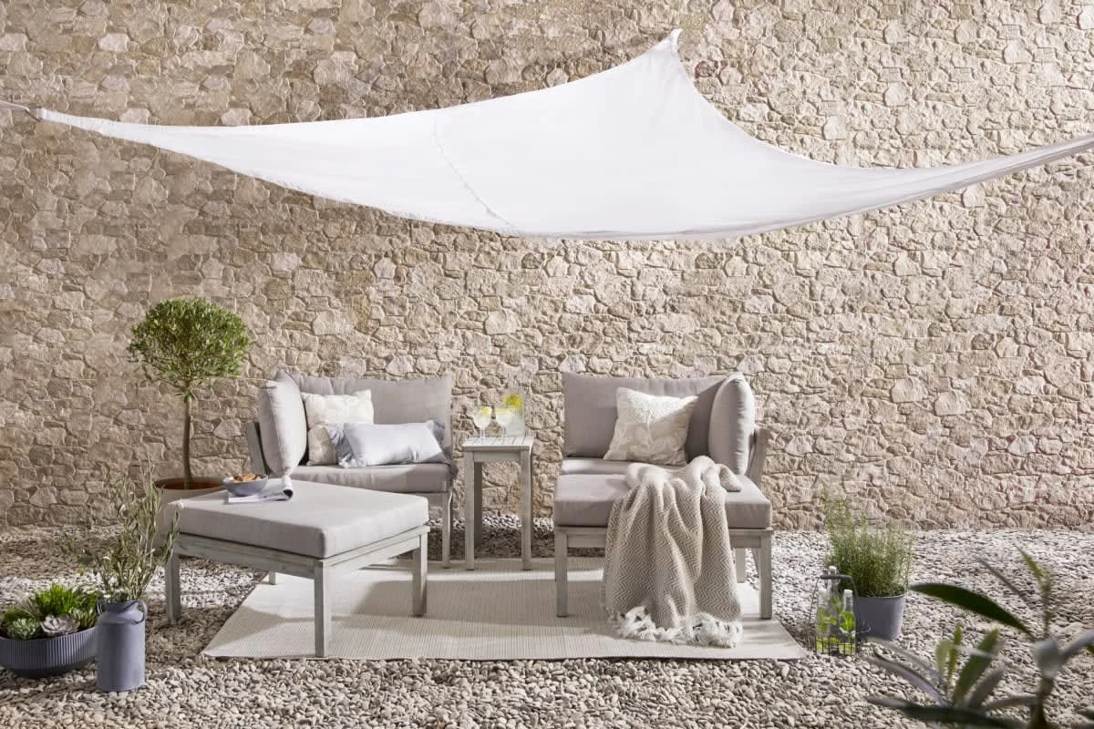 PureDay Wohndecke Upcycling Fischgrät, Natur – Bild 4