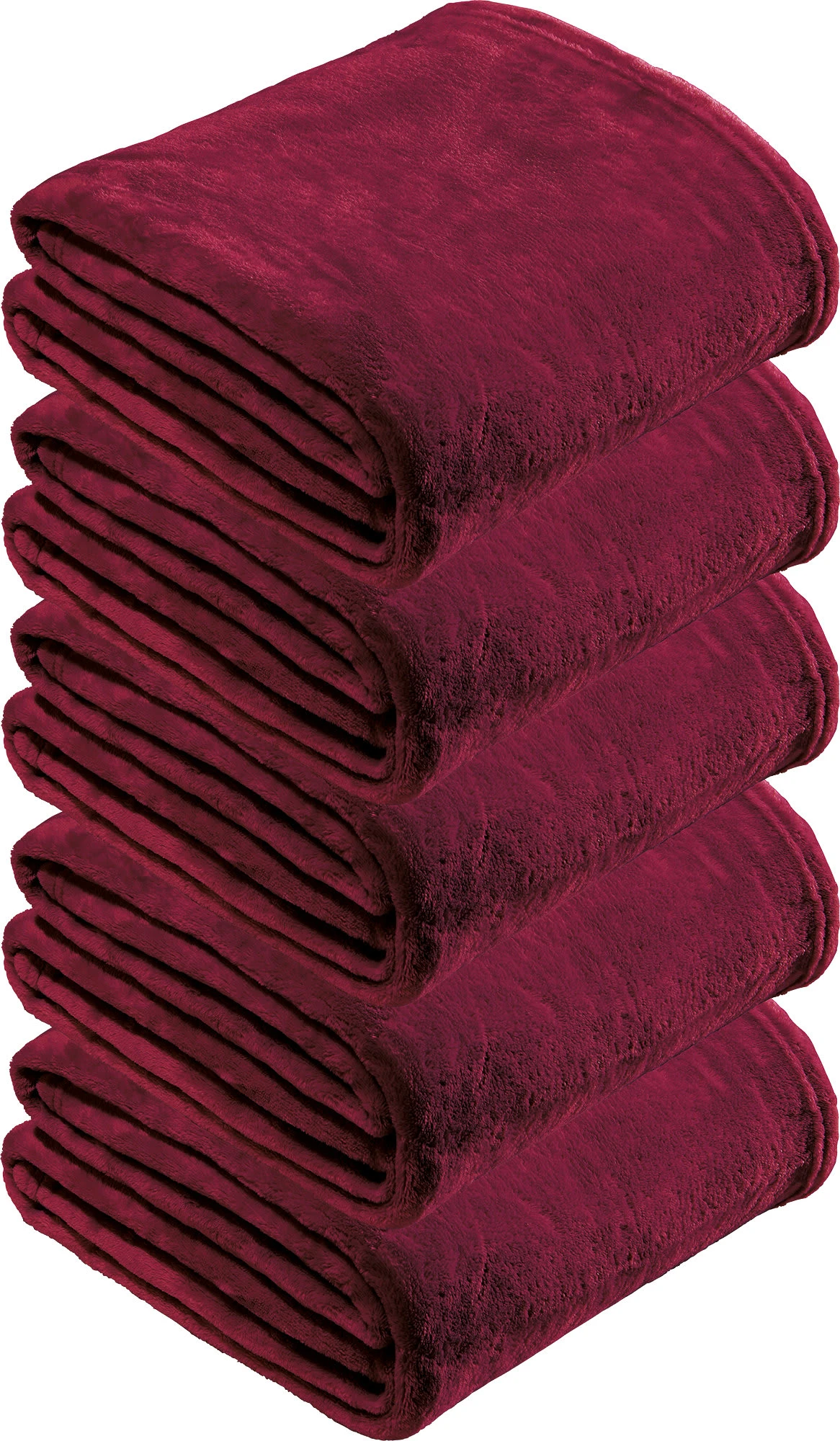 REDBEST Fleece Wohndecke 5er-Pack In Bordeaux