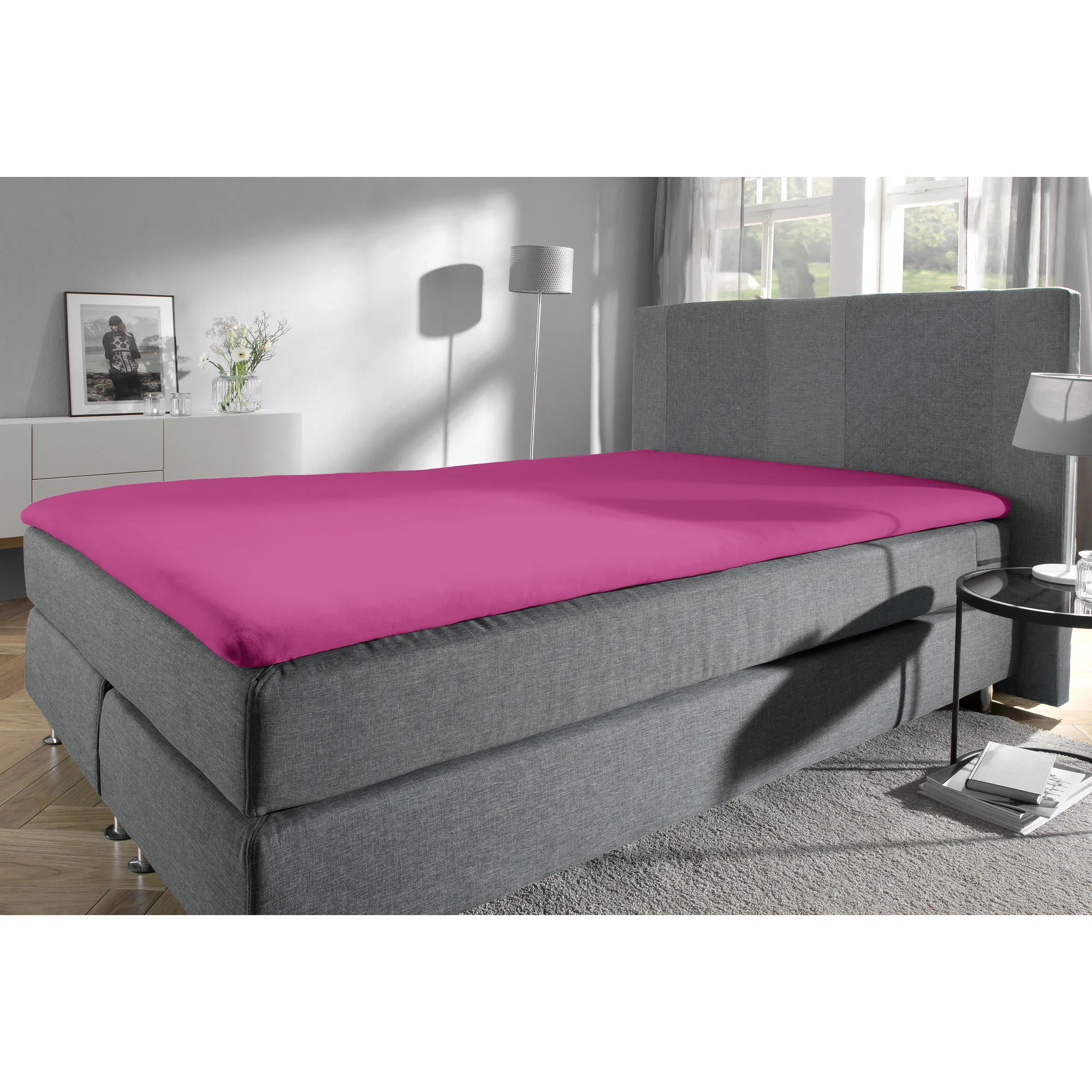 REDBEST Topper-Spannbettlaken Denver In Fuchsia – Bild 2