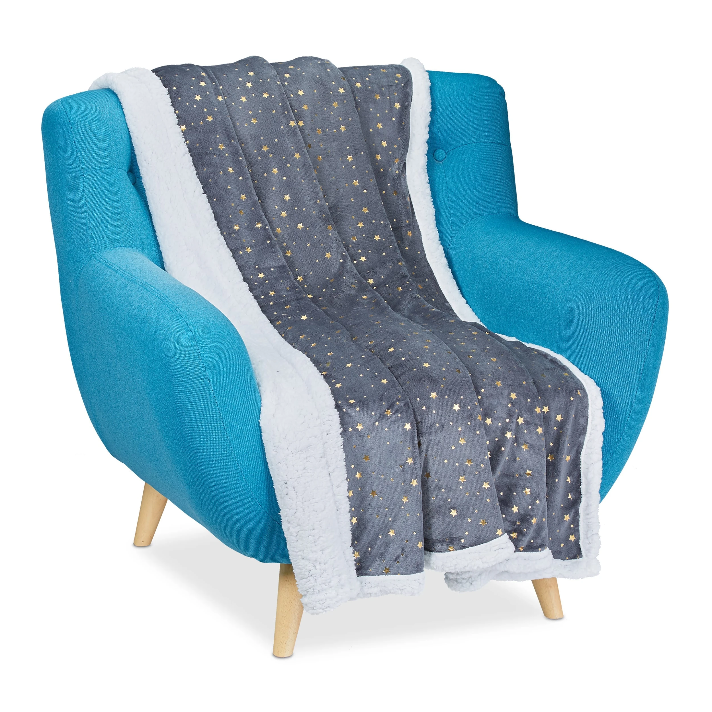 Relaxdays 1x Kuscheldecke In Grau/ Weiß - (B)150 X (T)200 Cm