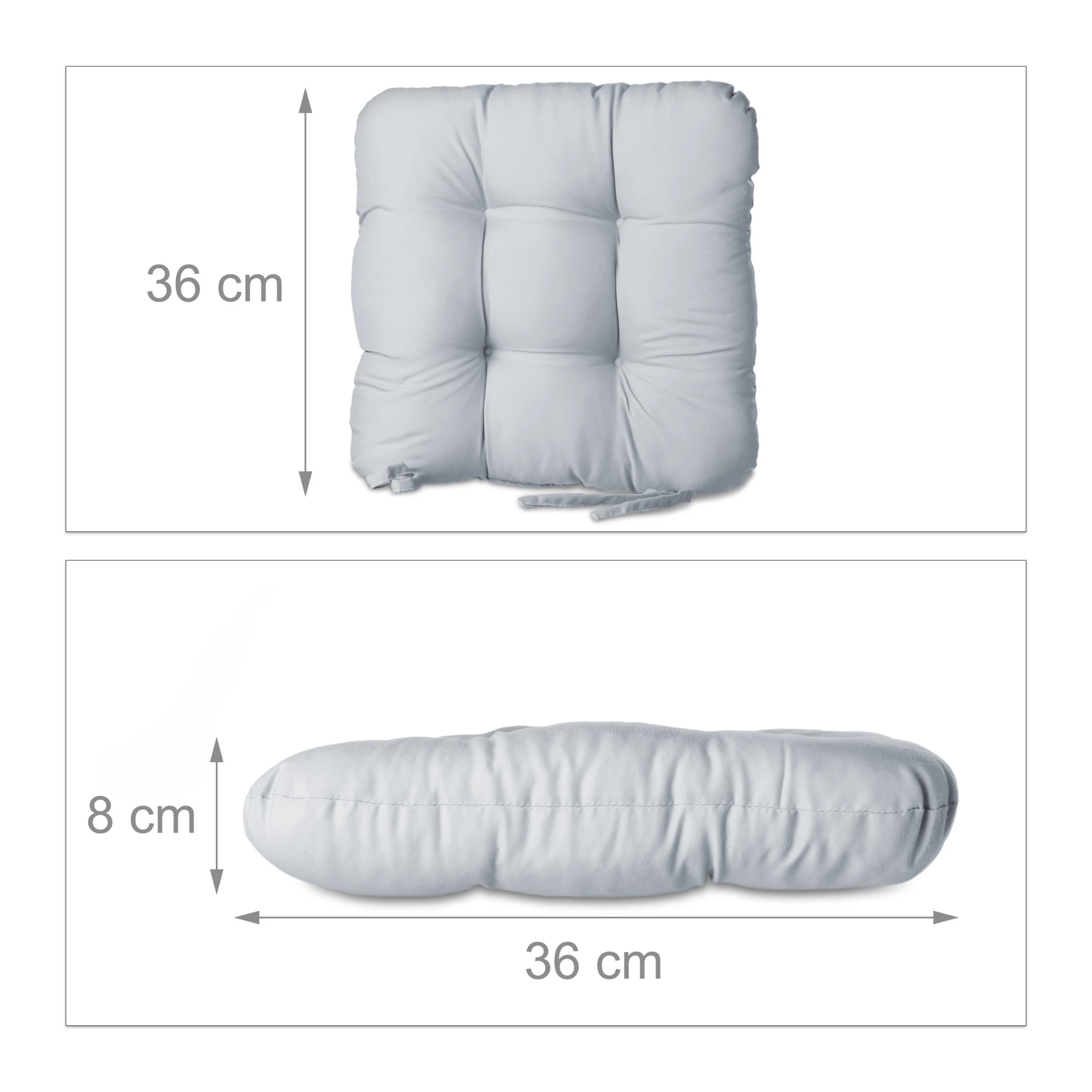 Relaxdays 20x Stuhlkissen In Grau - (B)36 X (T)36 Cm – Bild 3