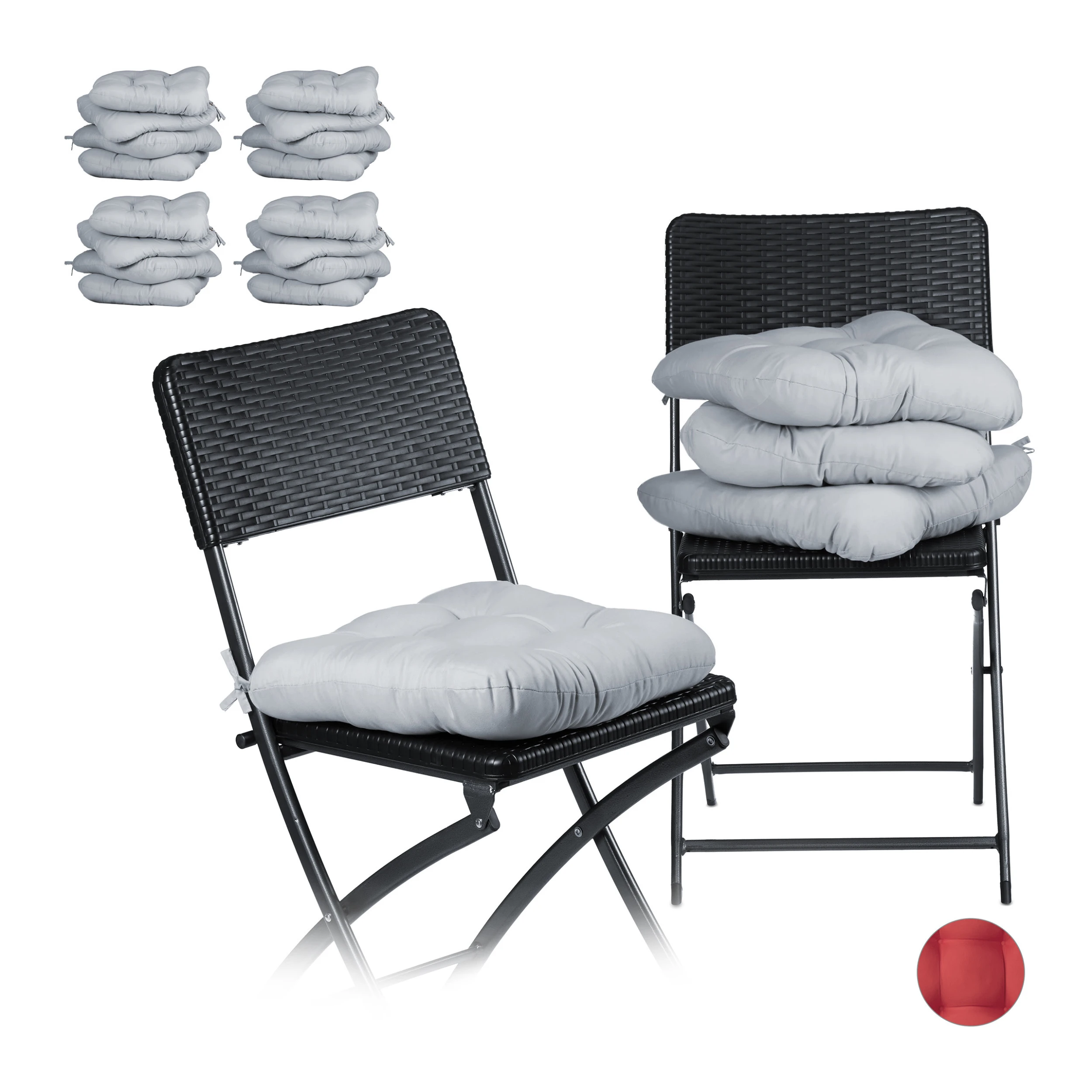 Relaxdays 20x Stuhlkissen In Grau - (B)36 X (T)36 Cm – Bild 5