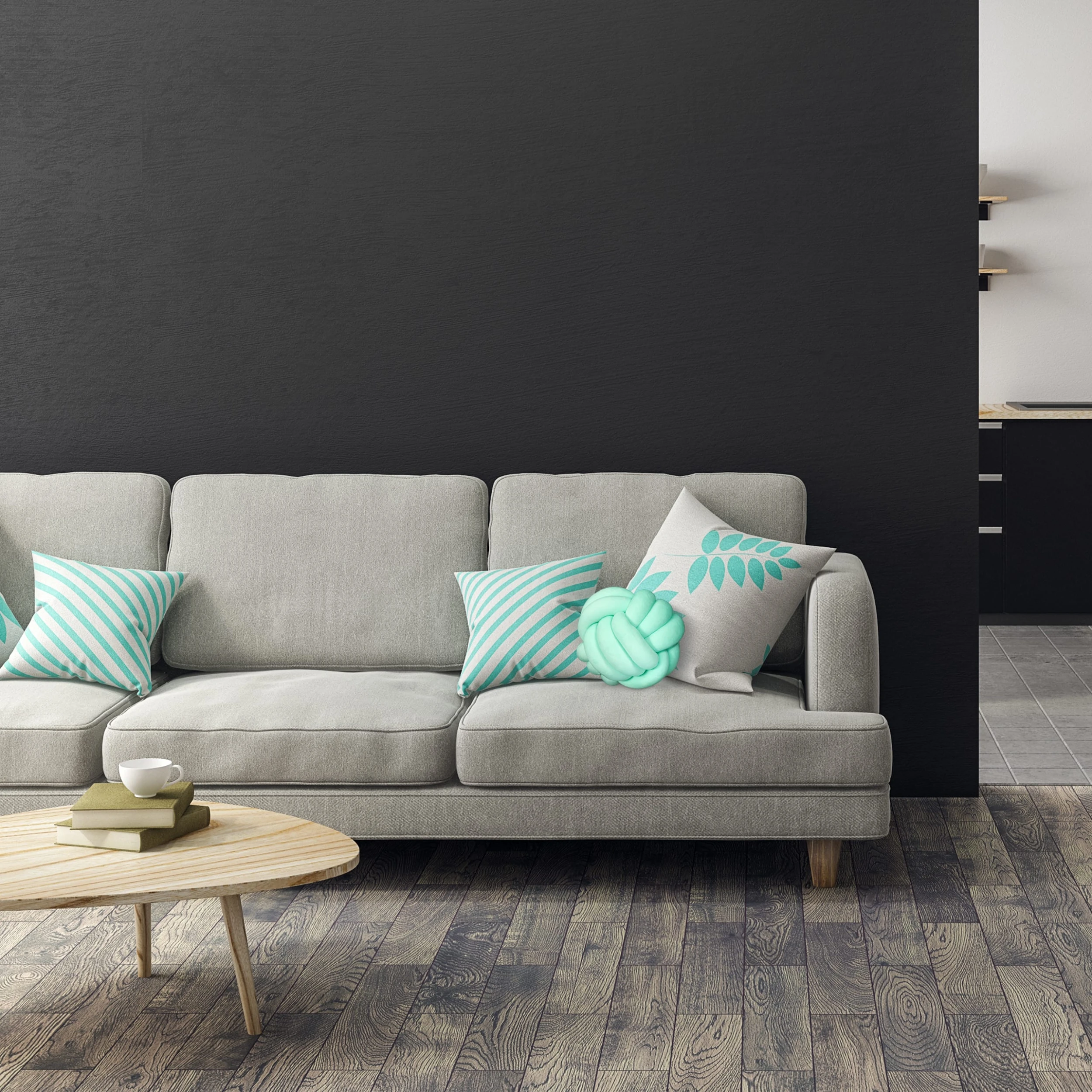 Relaxdays 5x Knotenkissen In Mint - Ø 25 Cm – Bild 2