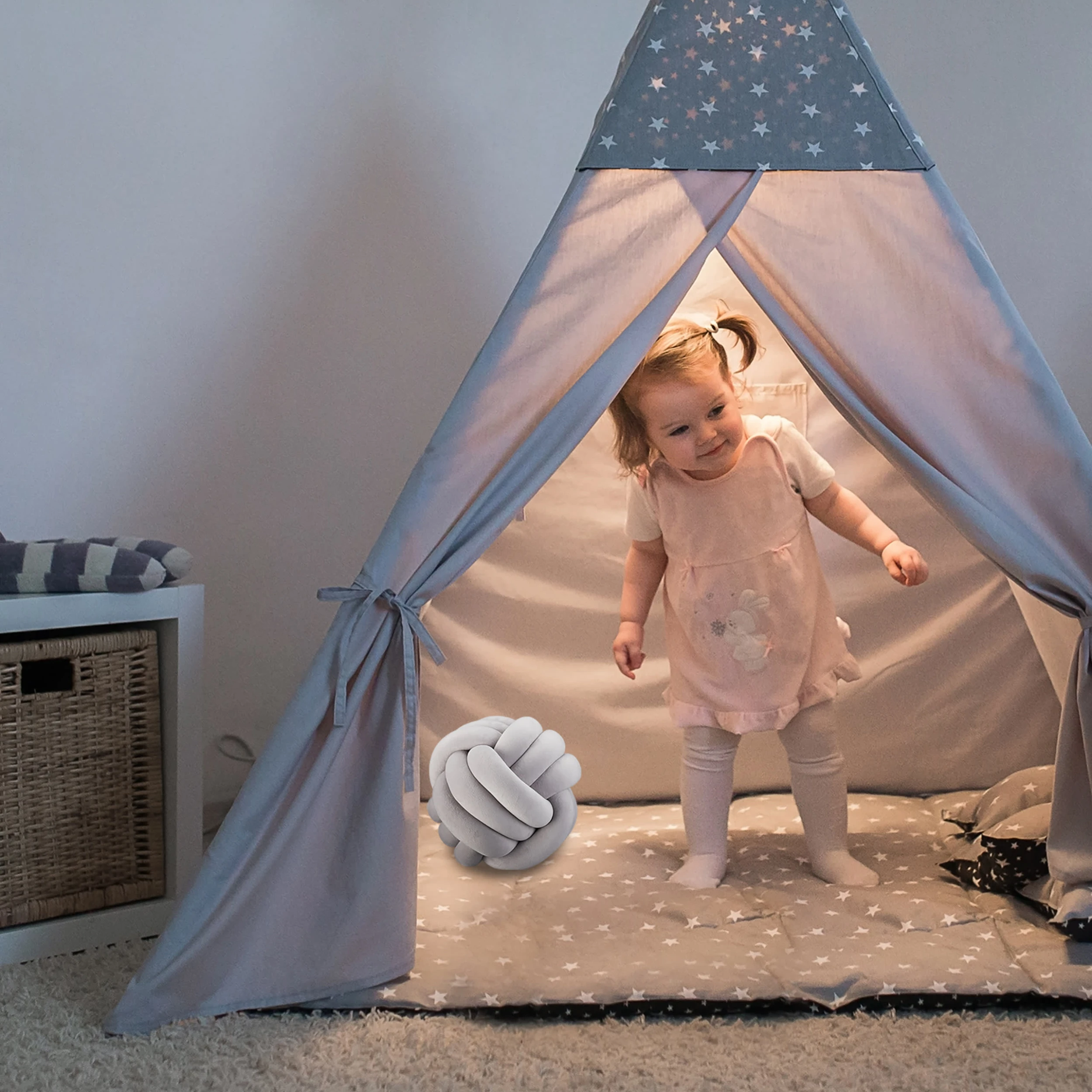 Relaxdays 5x Knotenkissen In Mint - Ø 25 Cm – Bild 3