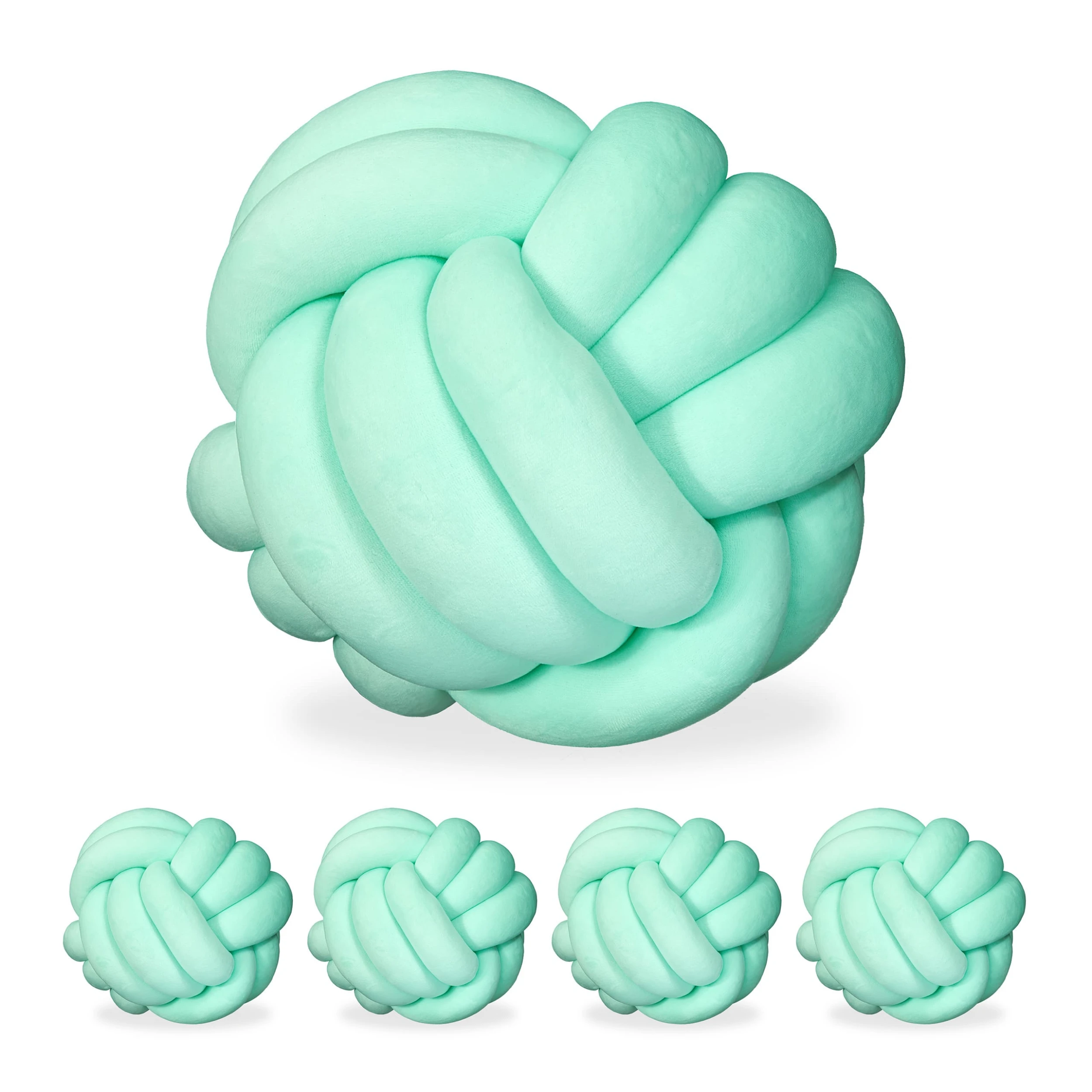 Relaxdays 5x Knotenkissen In Mint - Ø 25 Cm – Bild 8