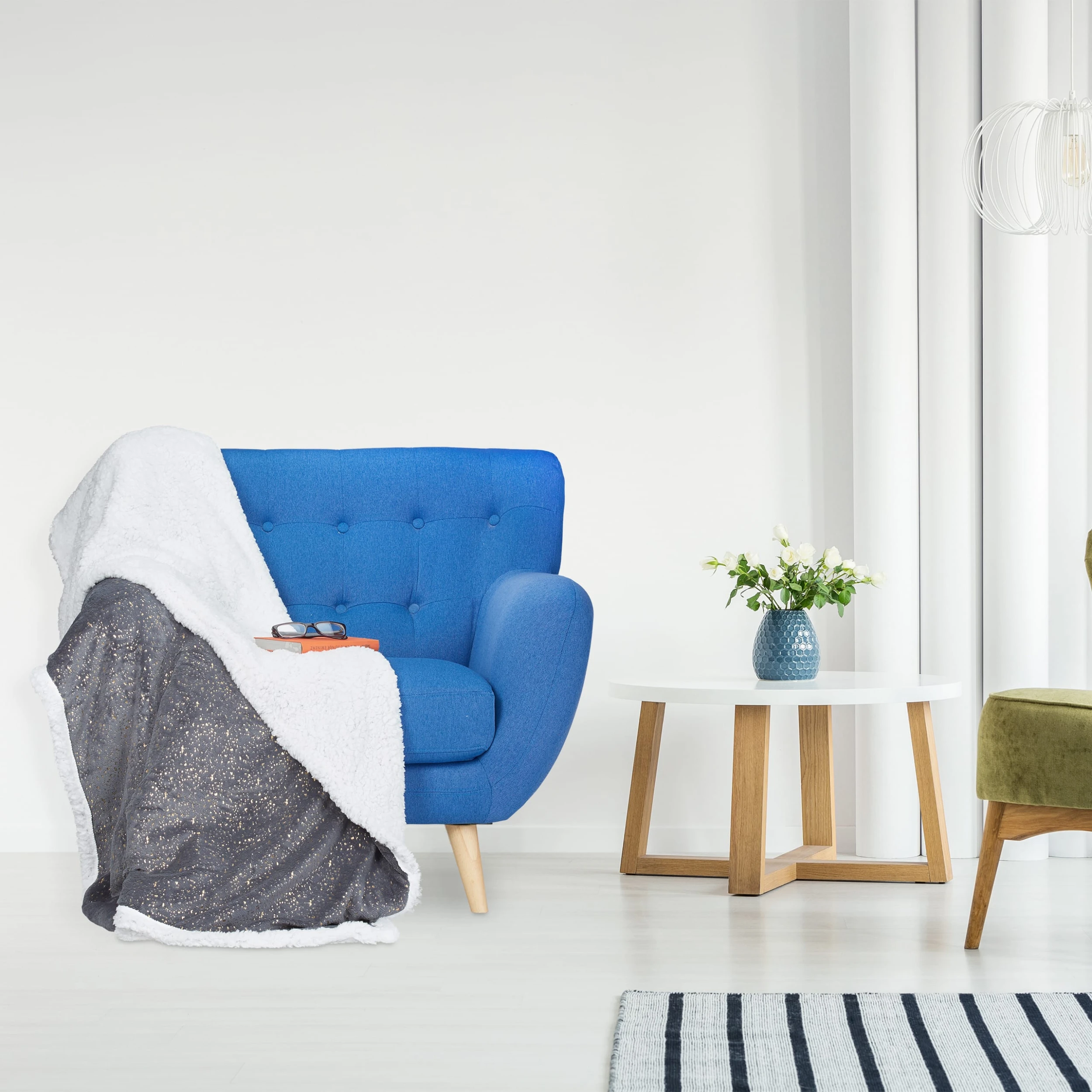 Relaxdays 5x Kuscheldecke In Grau/ Weiß - (B)150 X (T)200 Cm – Bild 2