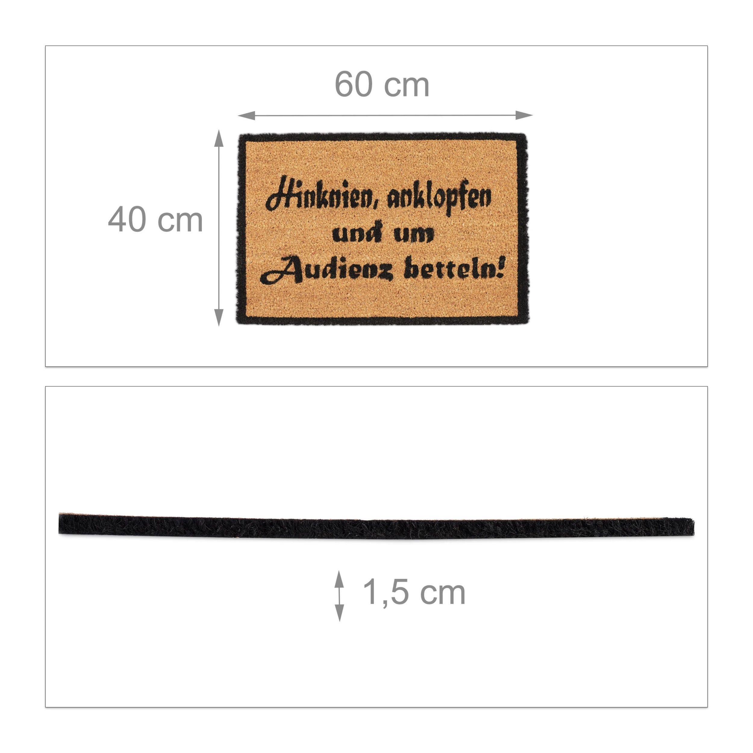 Relaxdays Fußmatte Audienz In Natur/Schwarz - 40 X 60 Cm – Bild 4