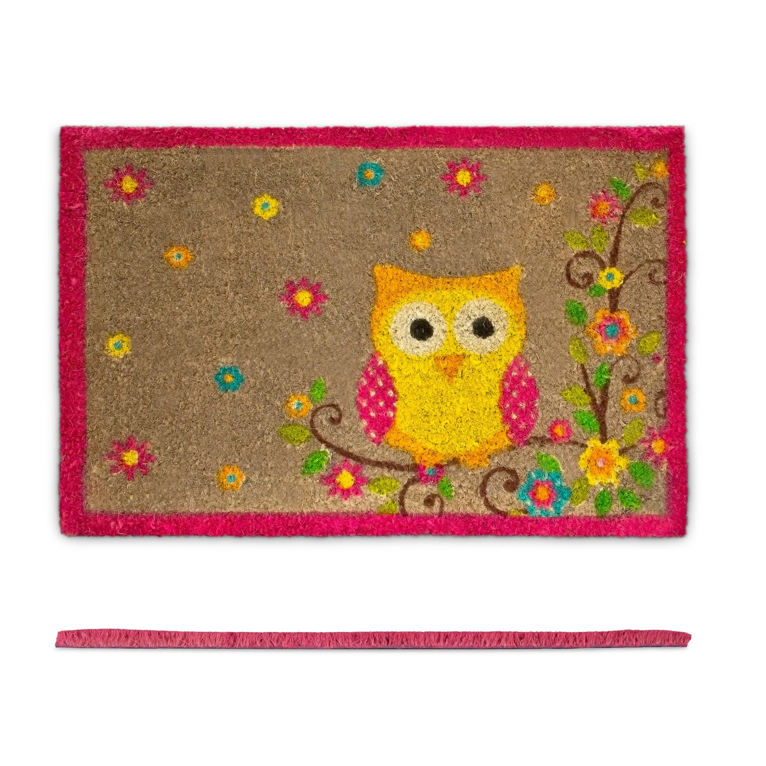 Relaxdays Fußmatte Eule In Braun - (B)60 X (T)40 Cm