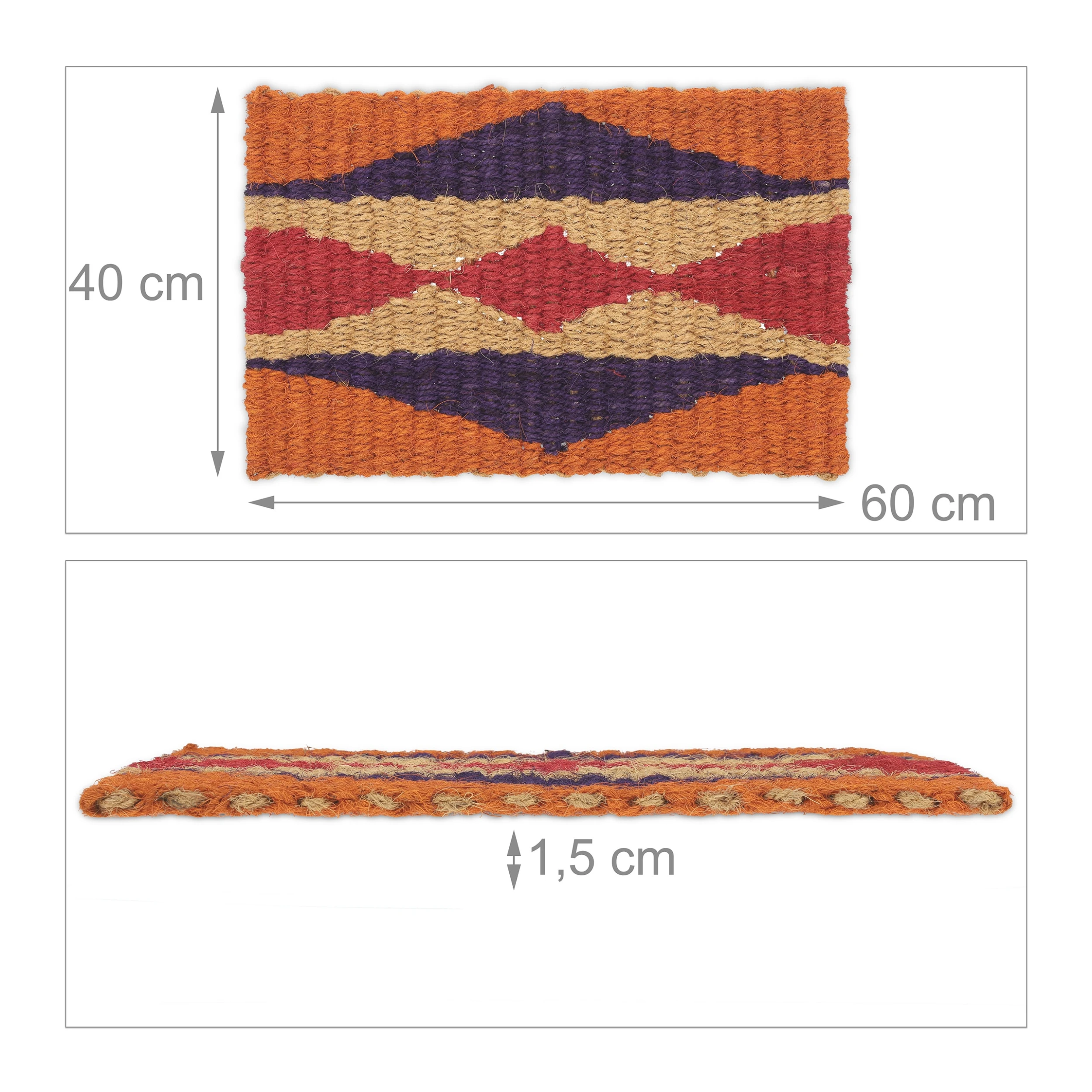 Relaxdays Fußmatte In Bunt - 60 X 40 Cm – Bild 4