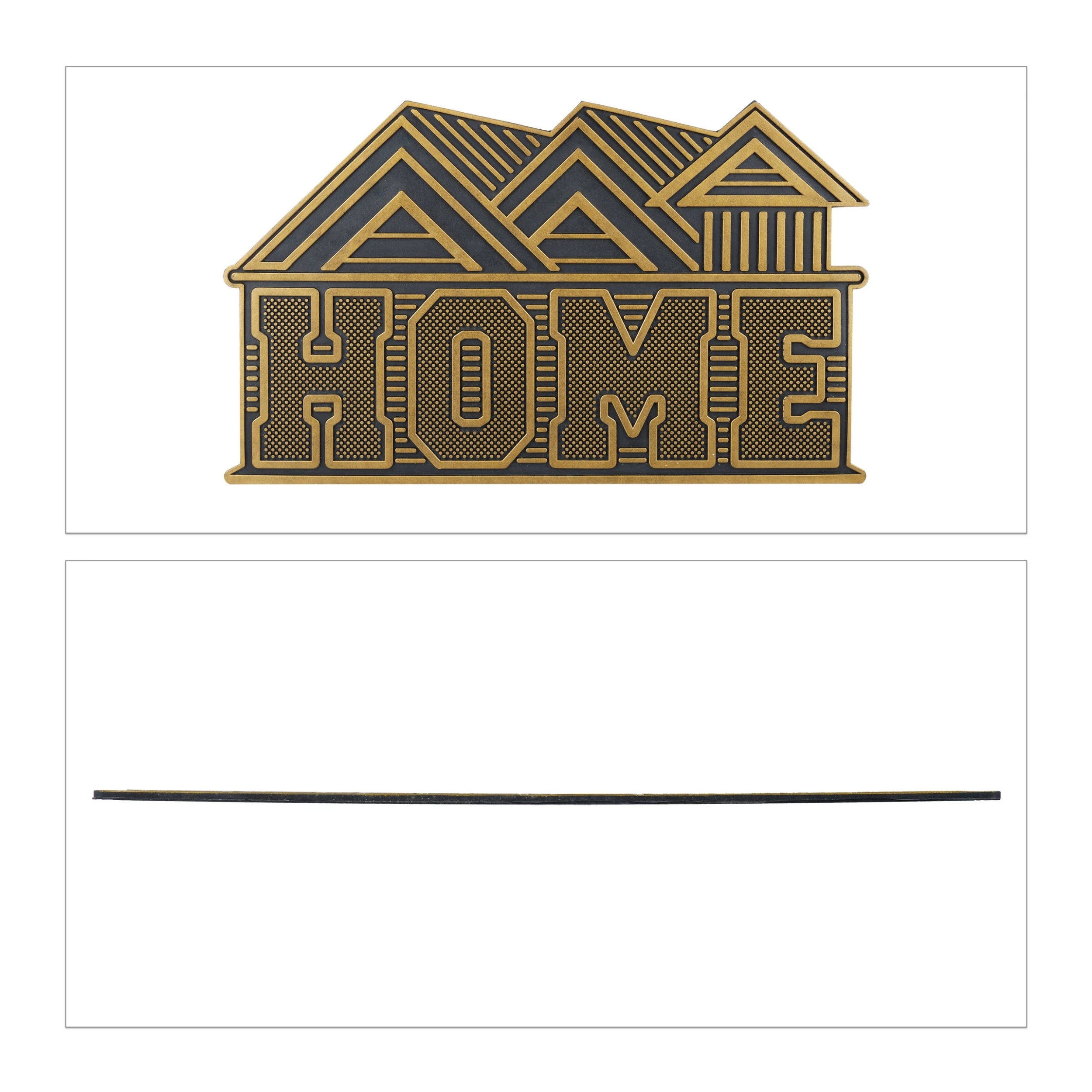 Relaxdays Fußmatte In Gold/ Schwarz - (B)75 X (T)45 Cm