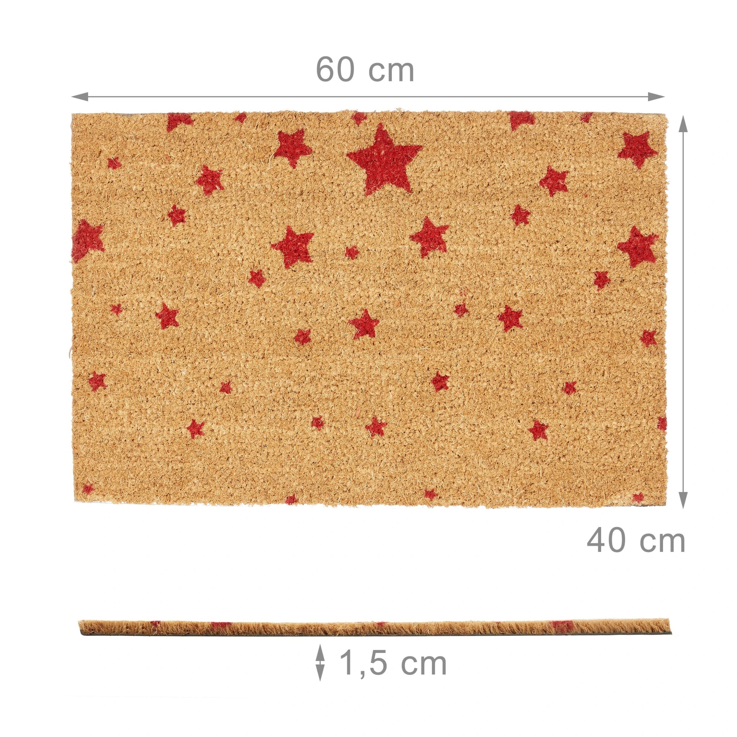 Relaxdays Fußmatte Sterne In Rot - (B)60 X (T)40 Cm – Bild 4