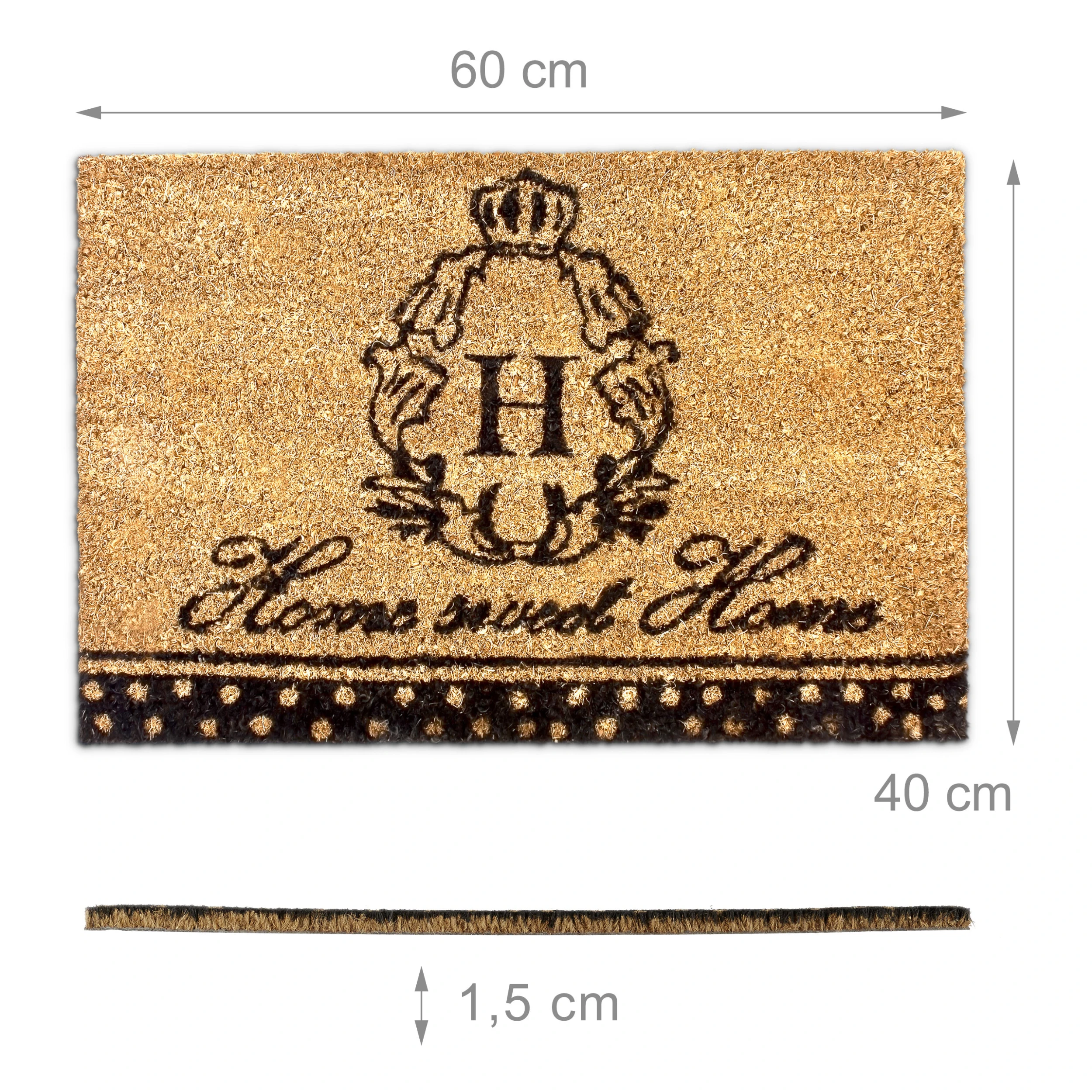 Relaxdays Fußmatte Sweet Home In Braun - (B)60 X (T)40 Cm – Bild 4