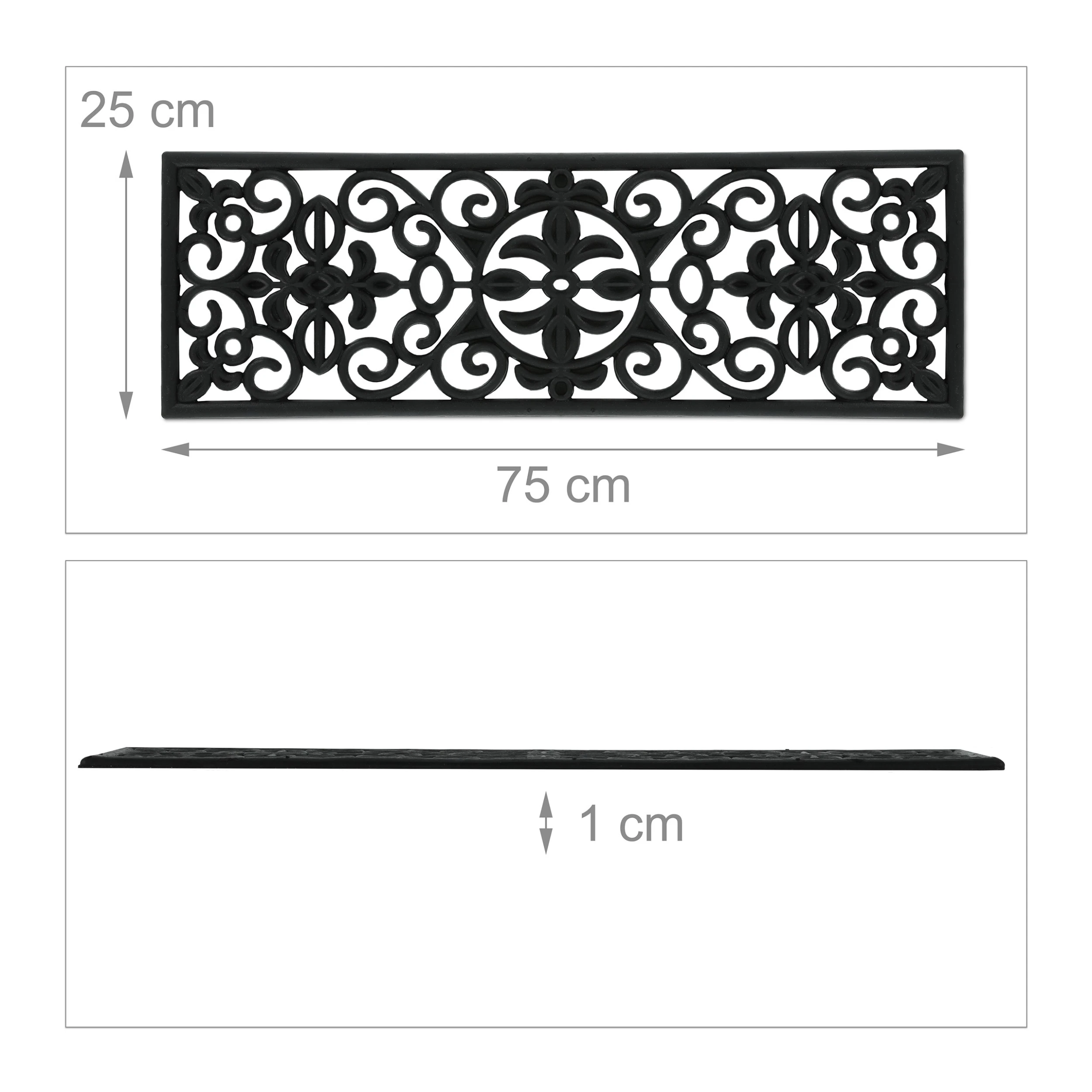Relaxdays Gummi Stufenmatte In Schwarz - 75 X 25 Cm – Bild 4