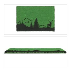 Relaxdays Kokosfußmatte "Hirsch" In Grün/ Schwarz - 40 X 60 Cm
