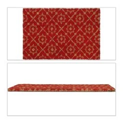 Relaxdays Kokosfußmatte In Rot/ Natur - 40 X 60 Cm