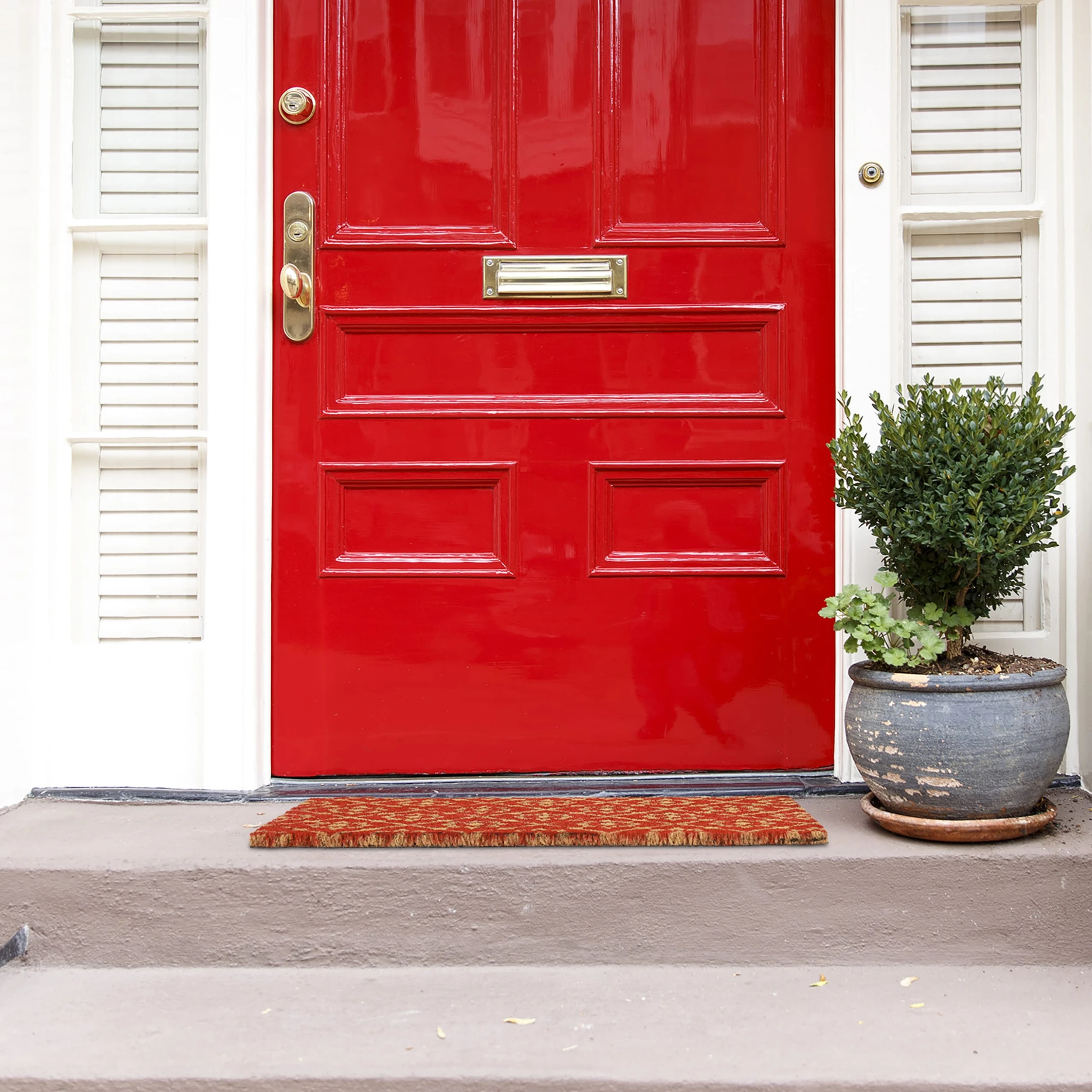 Relaxdays Kokosfußmatte In Rot/ Natur - 40 X 60 Cm – Bild 5