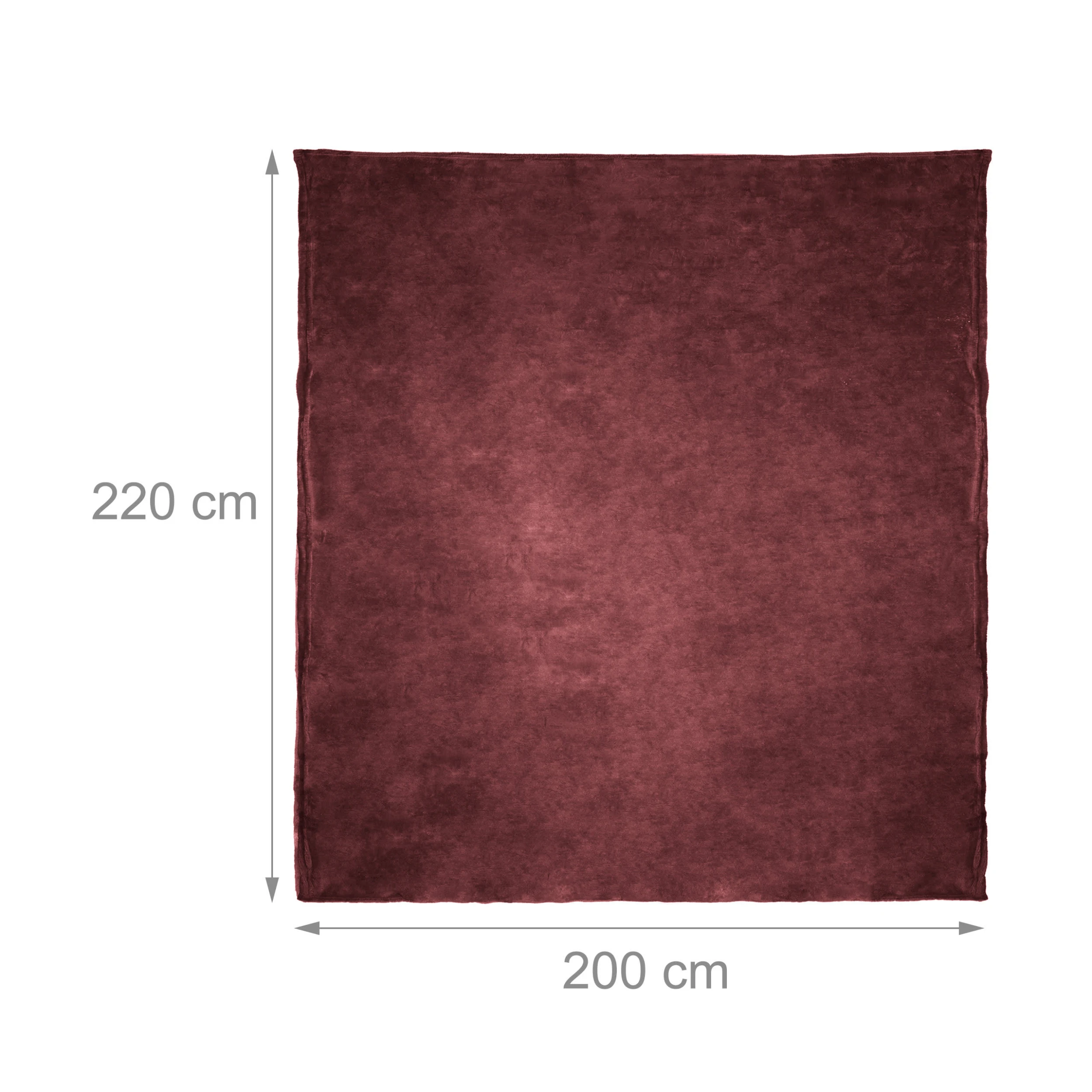 Relaxdays Kuscheldecke In Bordeaux - (B)200 X (T)220 Cm – Bild 3