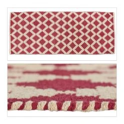 Relaxdays Teppich In Beige/ Rot - 80 X 200 Cm