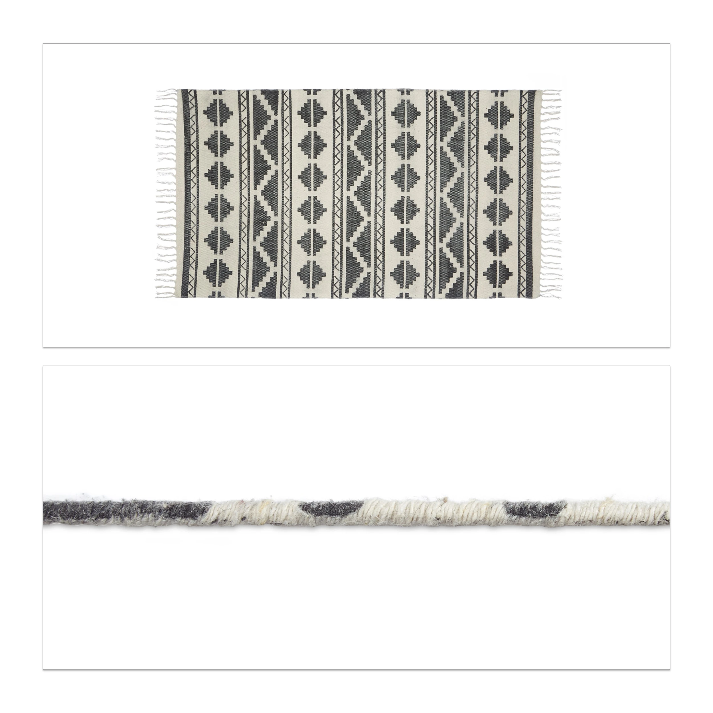 Relaxdays Teppichläufer In Schwarz - (L)90 X (B)60 Cm