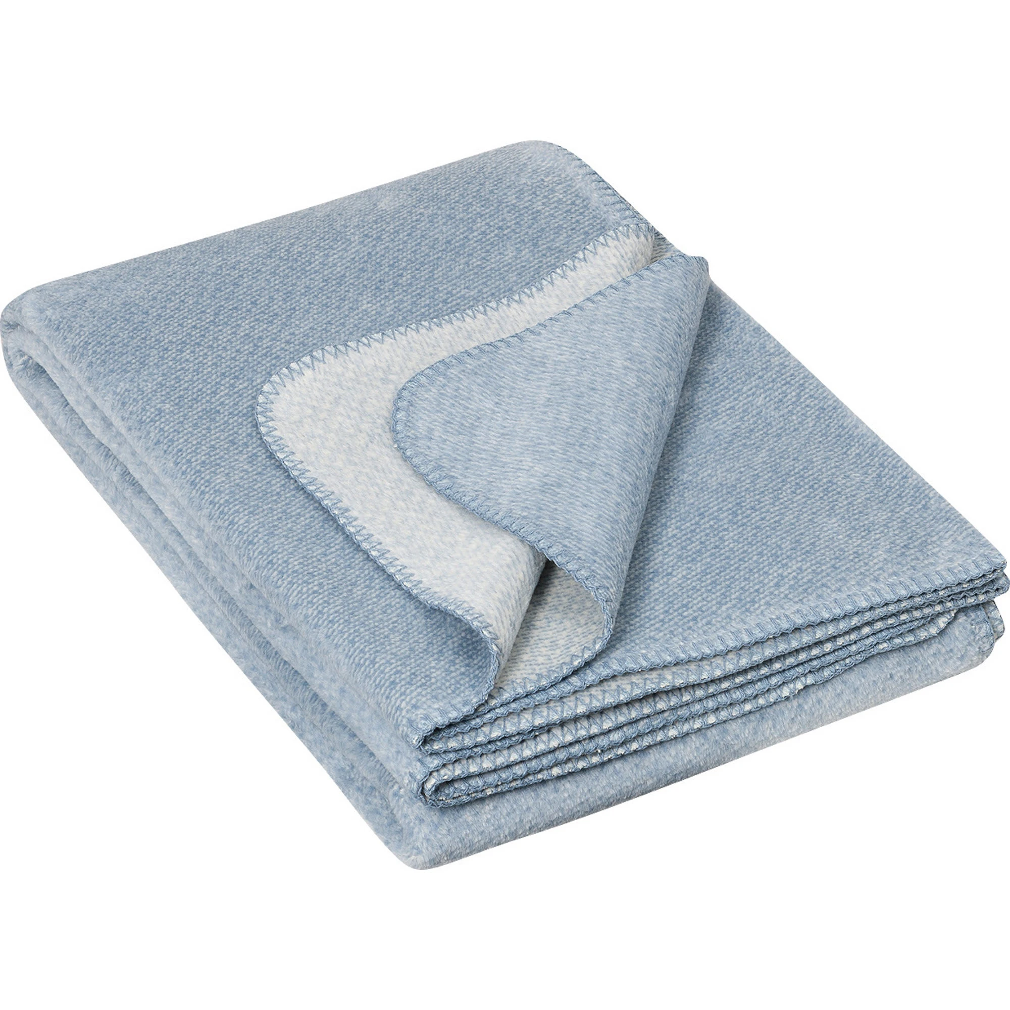 Richter Textilien Bio Wohndecke In Hellblau – Bild 2