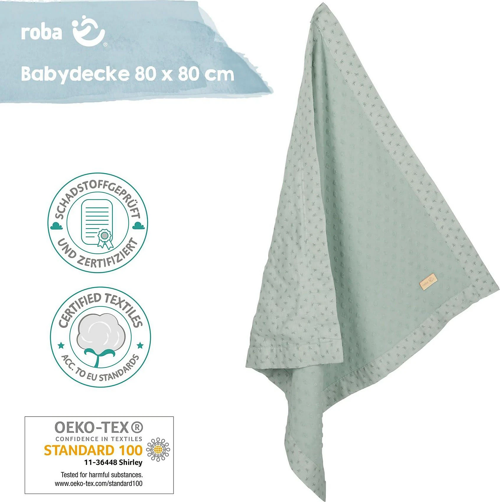 Roba Babydecke Lil Planet Frosty Green – Bild 2