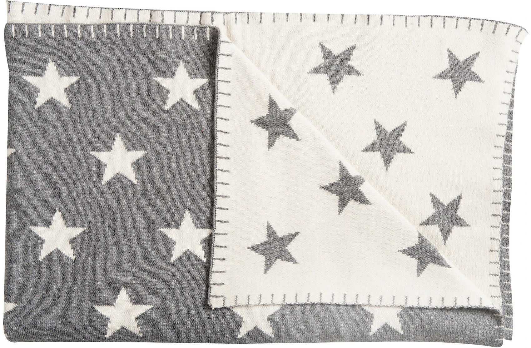 Schardt Strickdecke Big Stars, Grau, 95x 120 Cm
