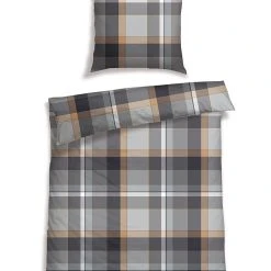 Schiesser Feinbiber-Bettwäsche-Set "Owain" In Grau