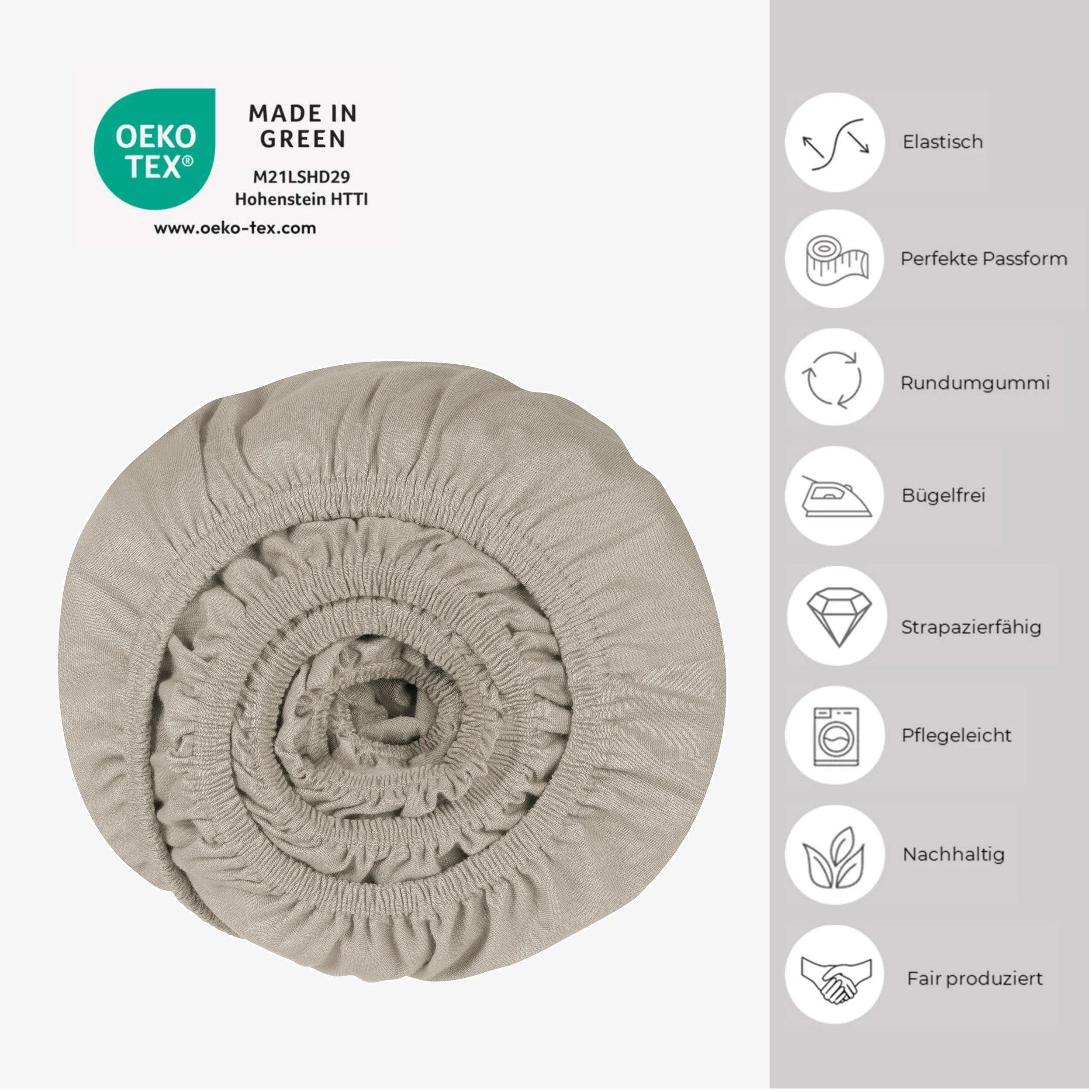 Schiesser Spannbettlaken Elli Für Hohe Matratzen Und Boxspringbetten In Hellgrau – Bild 2