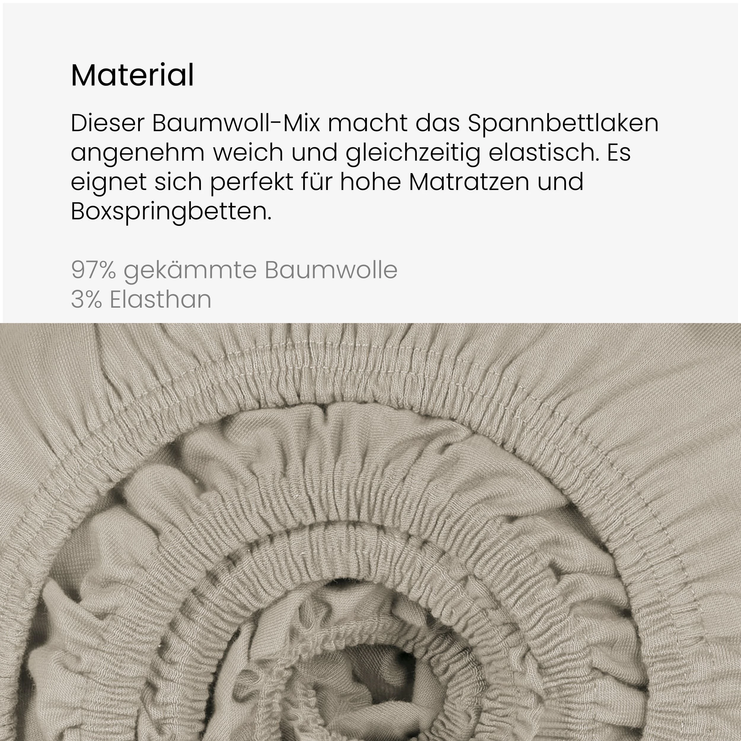 Schiesser Spannbettlaken Elli Für Hohe Matratzen Und Boxspringbetten In Hellgrau – Bild 3