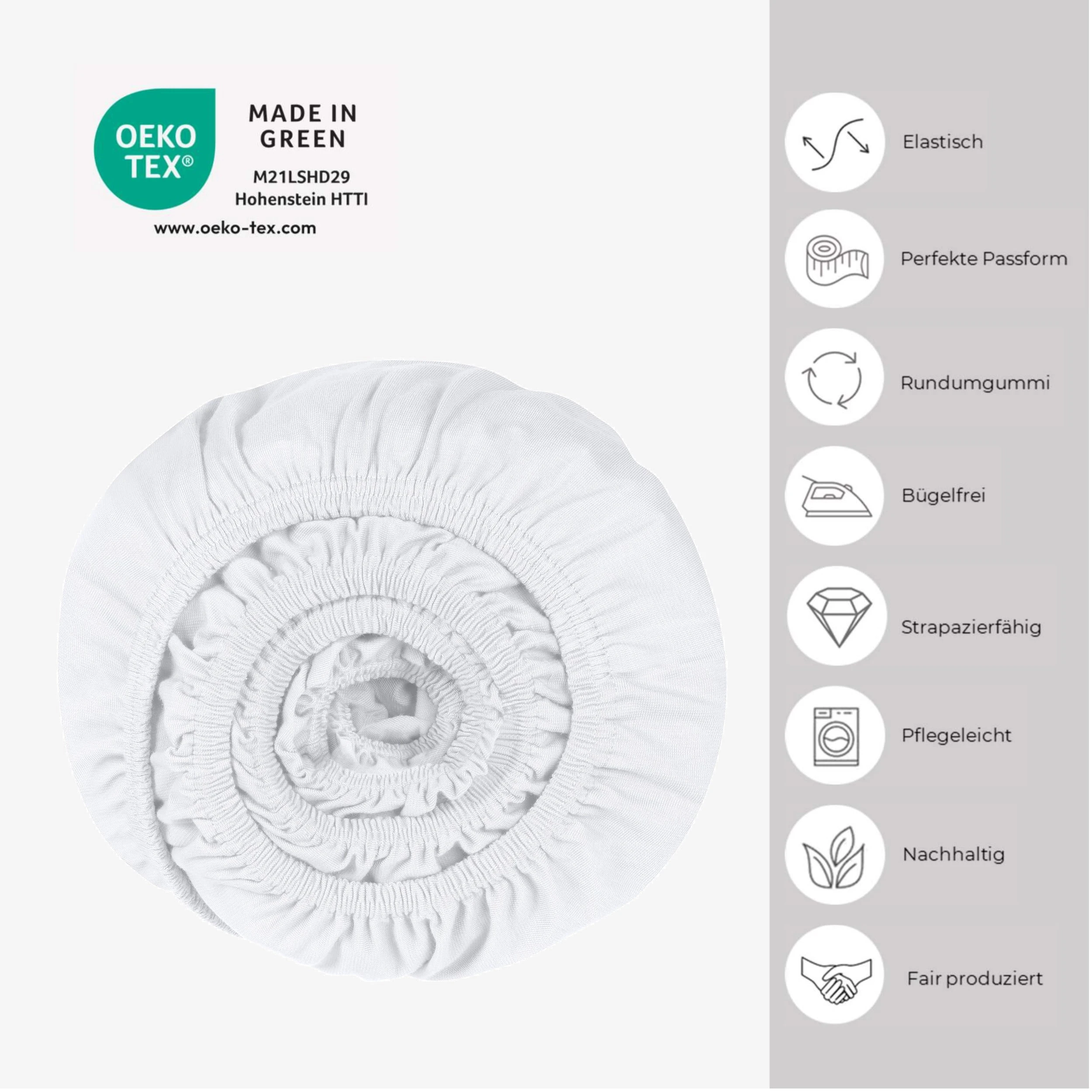 Schiesser Spannbettlaken Elli Für Hohe Matratzen Und Boxspringbetten In Schneeweiß – Bild 2