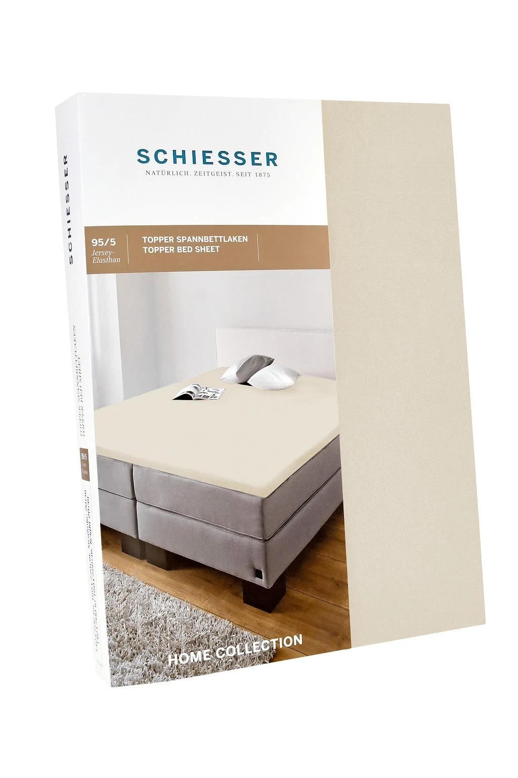 Schiesser Topper-Spannbettlaken In Creme – Bild 2
