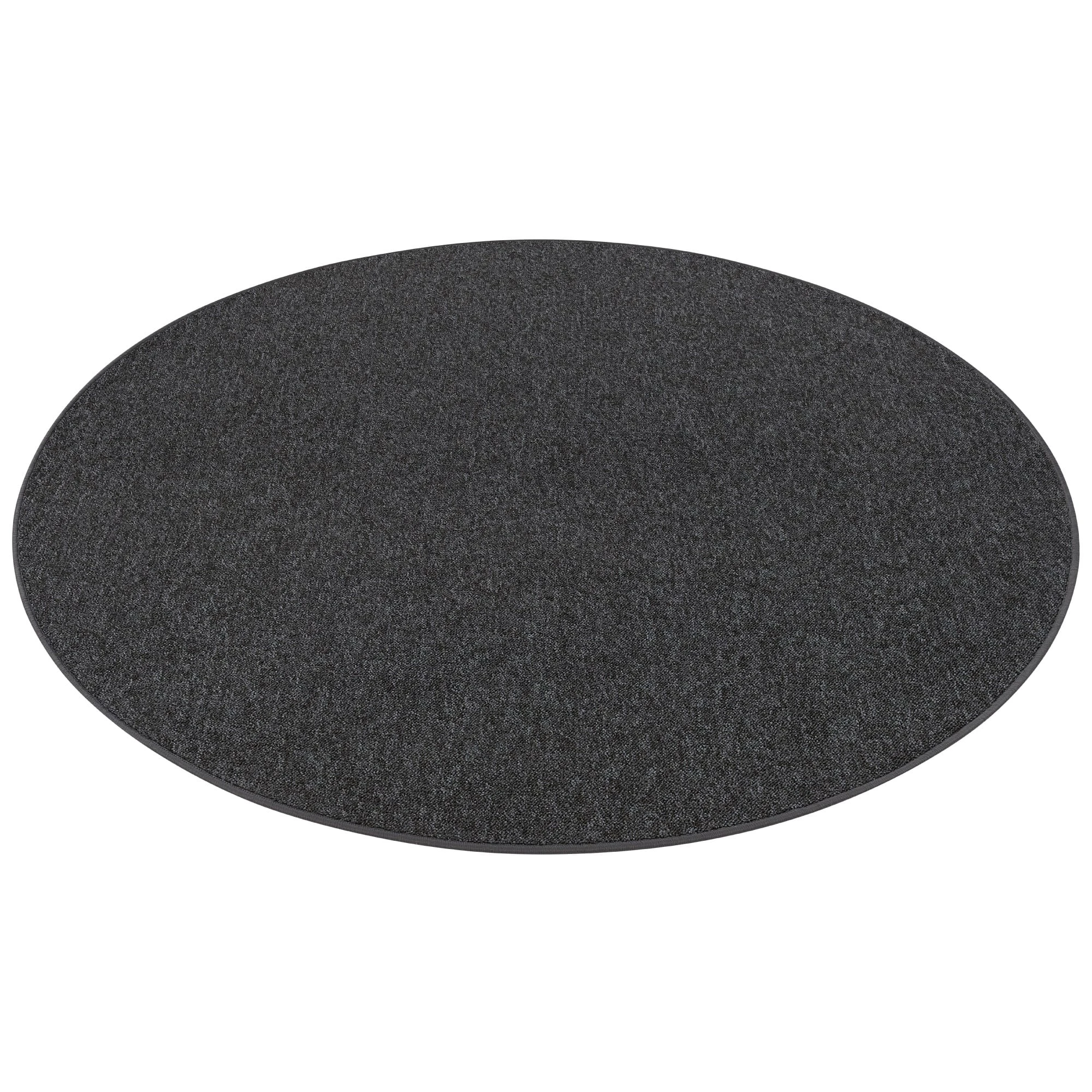 Snapstyle Feinschlingen Velour Teppich Strong Rund In Schwarz Grau – Bild 2