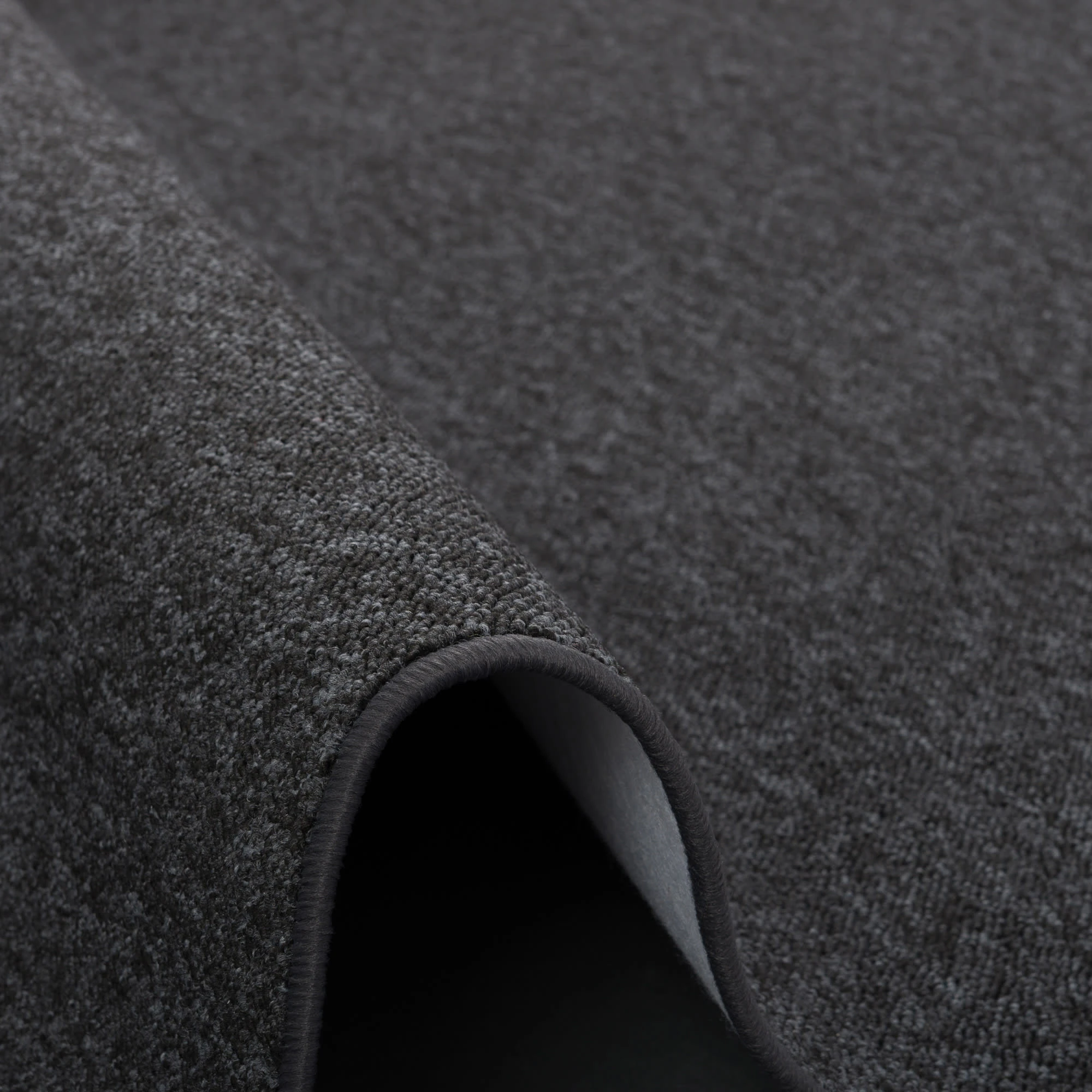 Snapstyle Feinschlingen Velour Teppich Strong Rund In Schwarz Grau – Bild 3