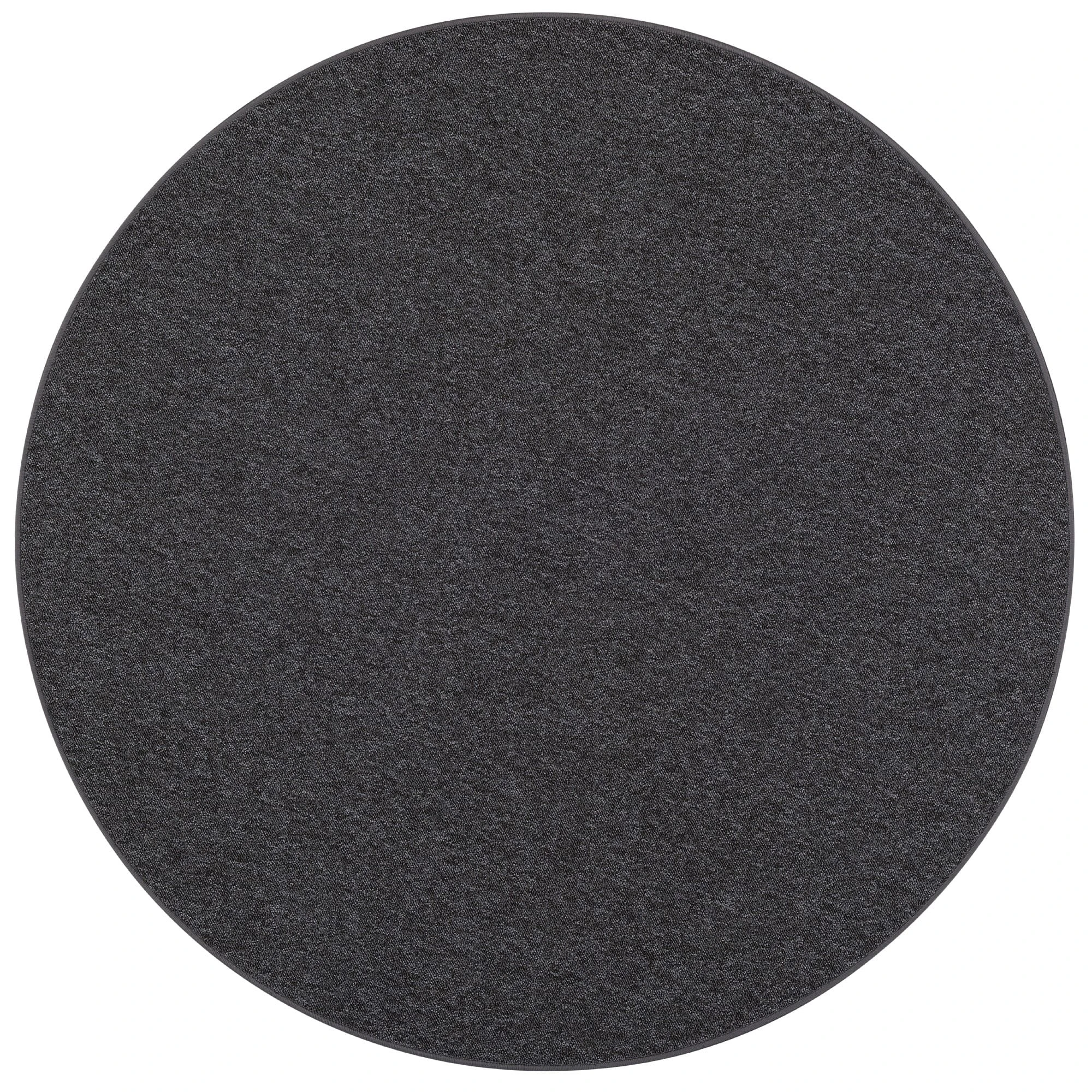 Snapstyle Feinschlingen Velour Teppich Strong Rund In Schwarz Grau