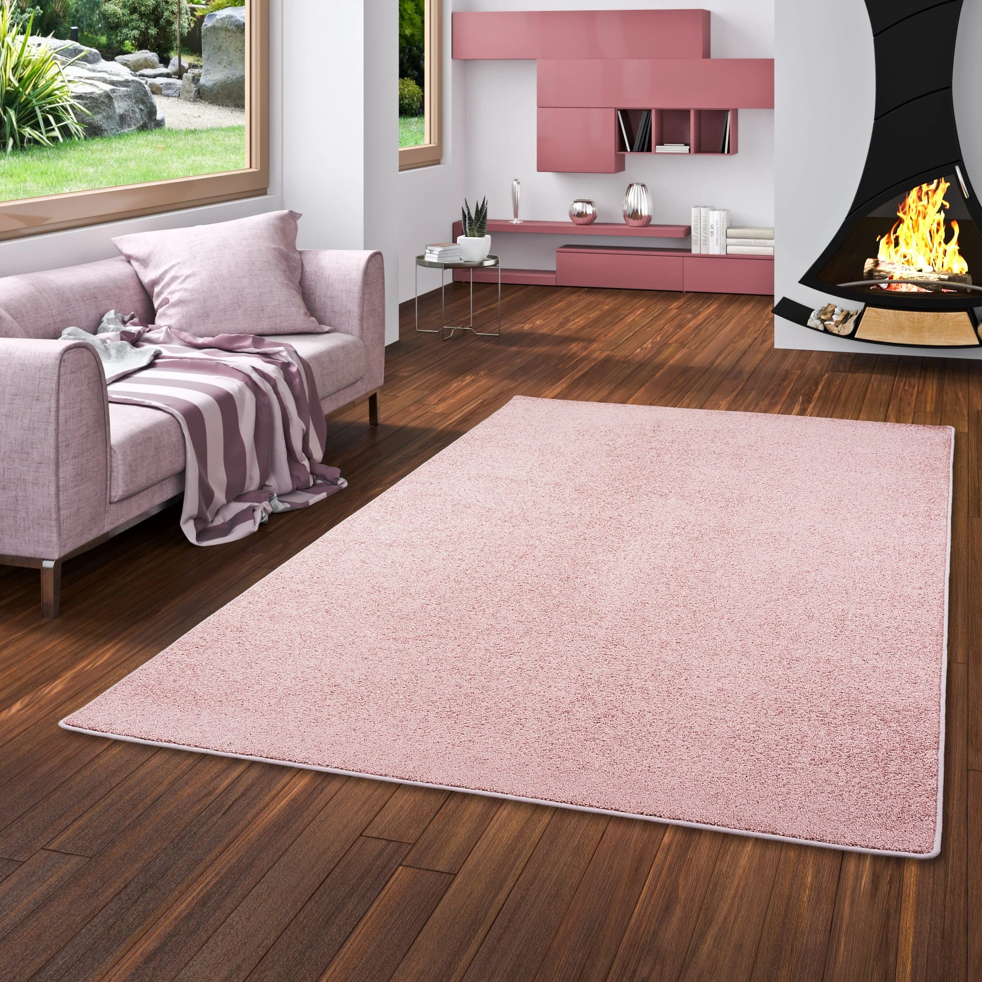 Snapstyle Hochflor Velours Teppich Luna In Rosa – Bild 5