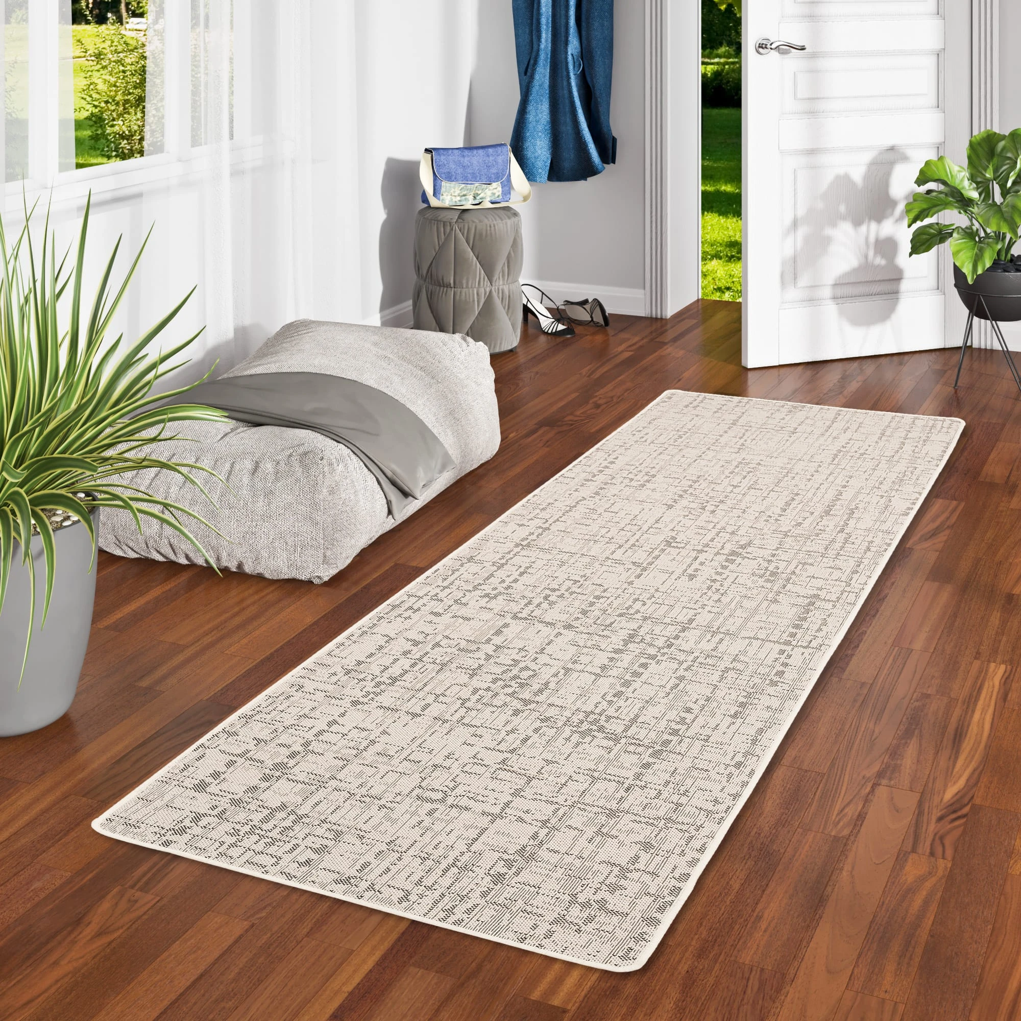 Snapstyle In & Outdoor Läufer Flachgewebe Oslo Trend In Creme – Bild 5