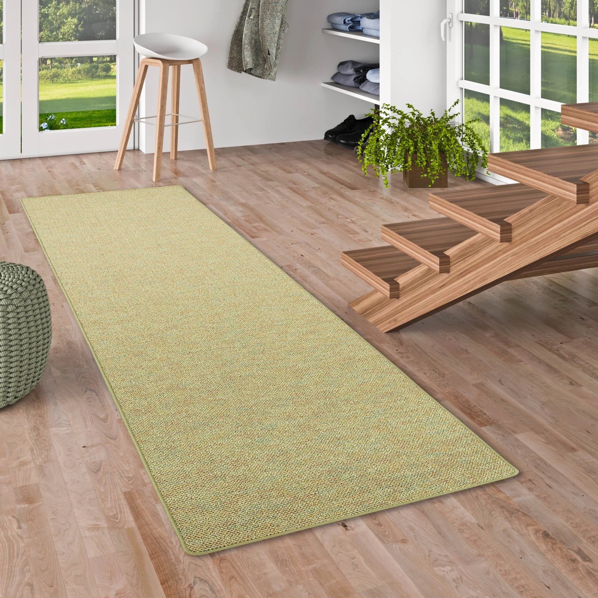 Snapstyle Läufer Teppich Schlingen Teppich Alma Meliert In Groen – Bild 4