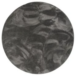 Snapstyle Luxus Hochflor Shaggy Teppich Velvet Rund In Antraciet