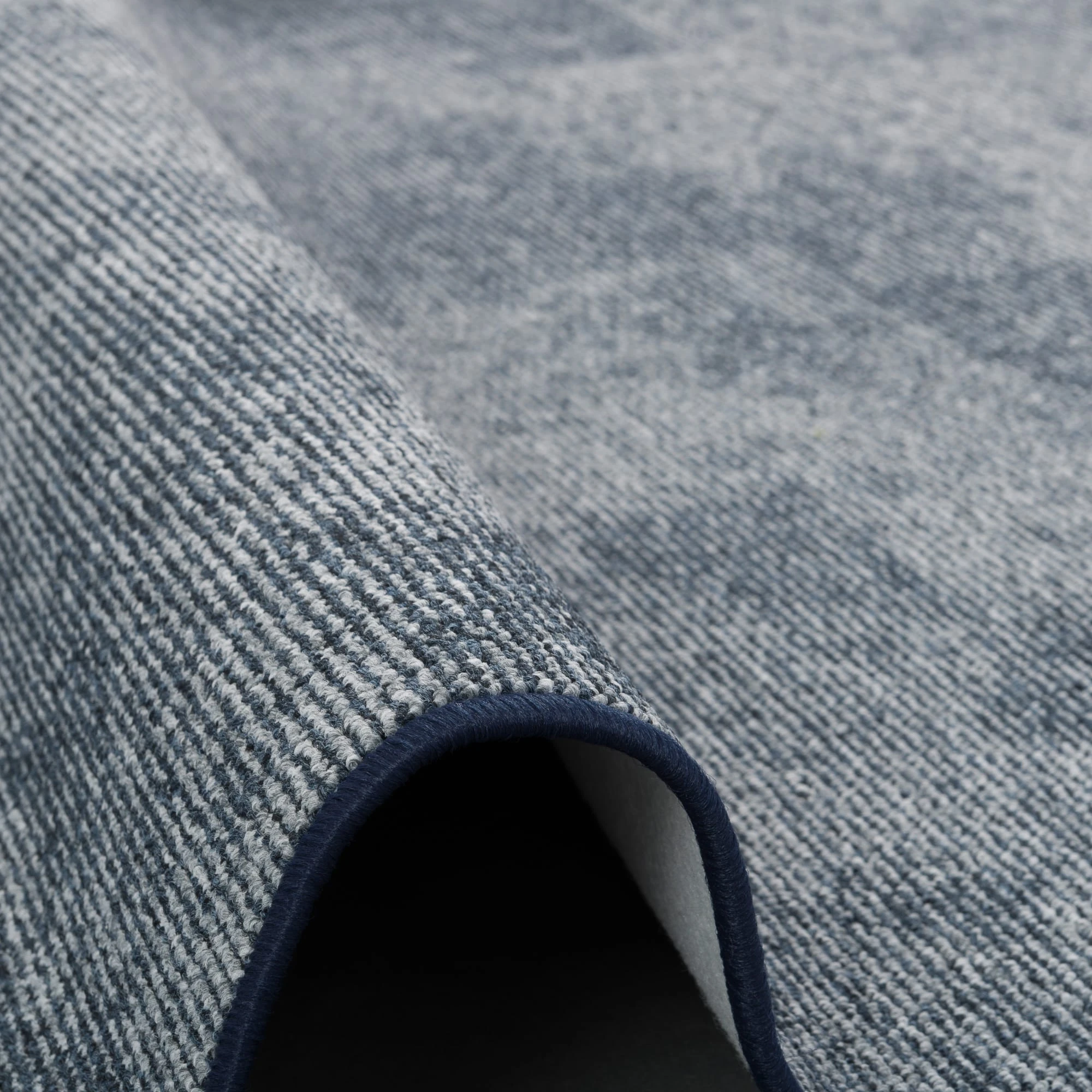 Snapstyle Streifenberber Teppich Läufer Lines Meliert In Blau – Bild 3