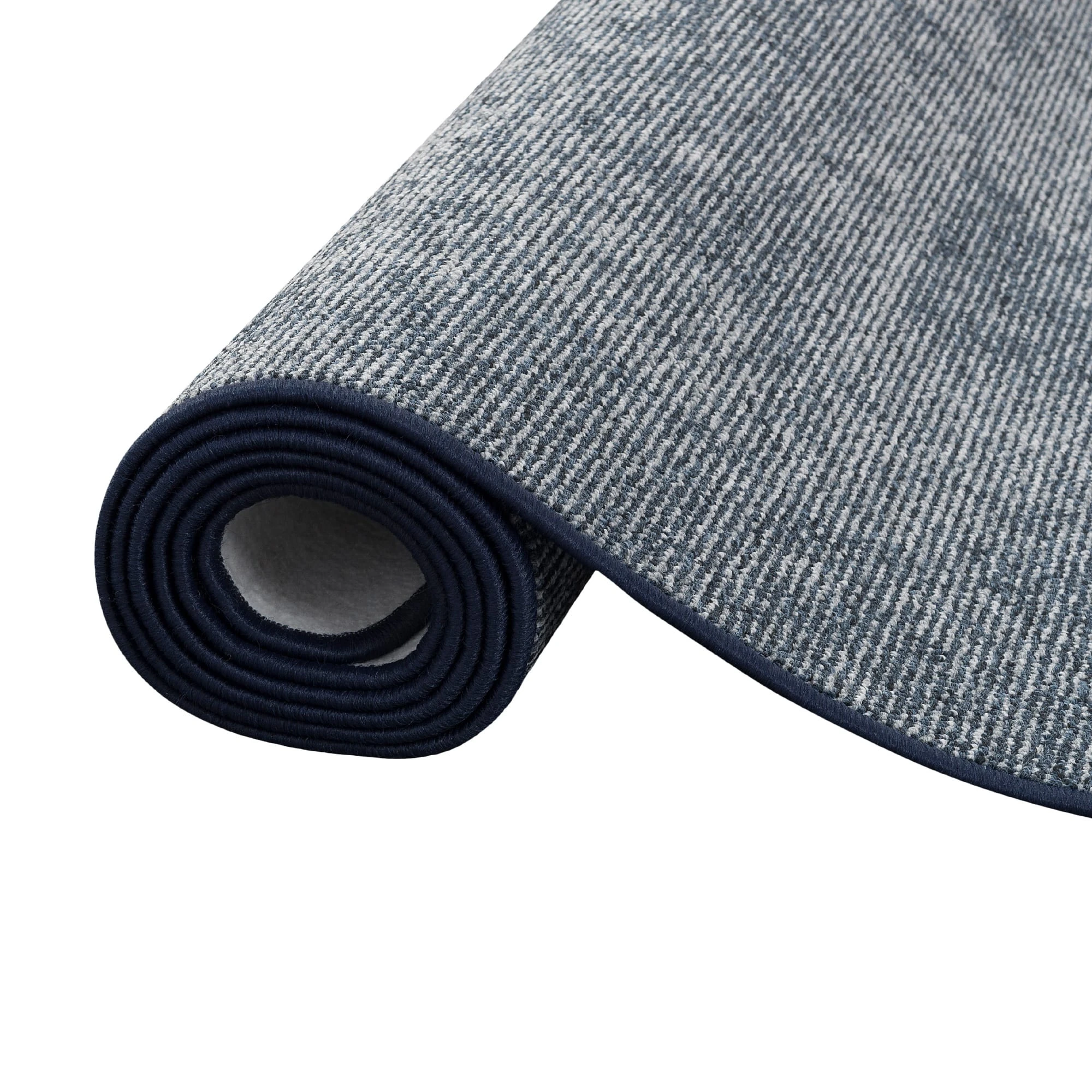 Snapstyle Streifenberber Teppich Läufer Lines Meliert In Blau – Bild 4