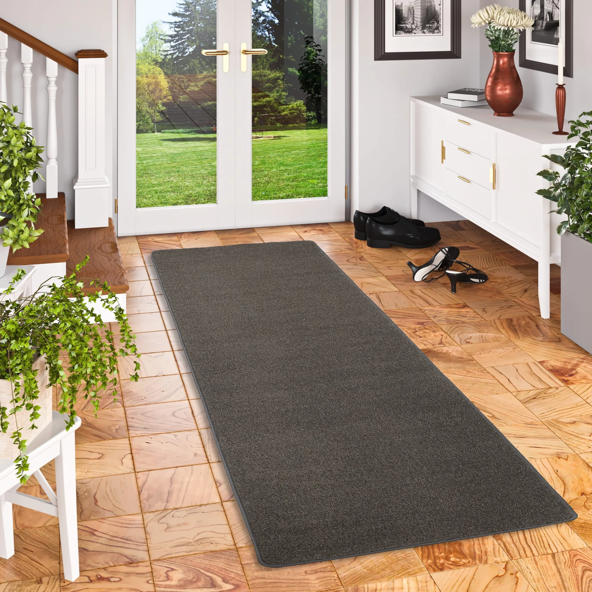 Snapstyle Trend Velours Läufer Teppich Joy In Dunkelbraun – Bild 5