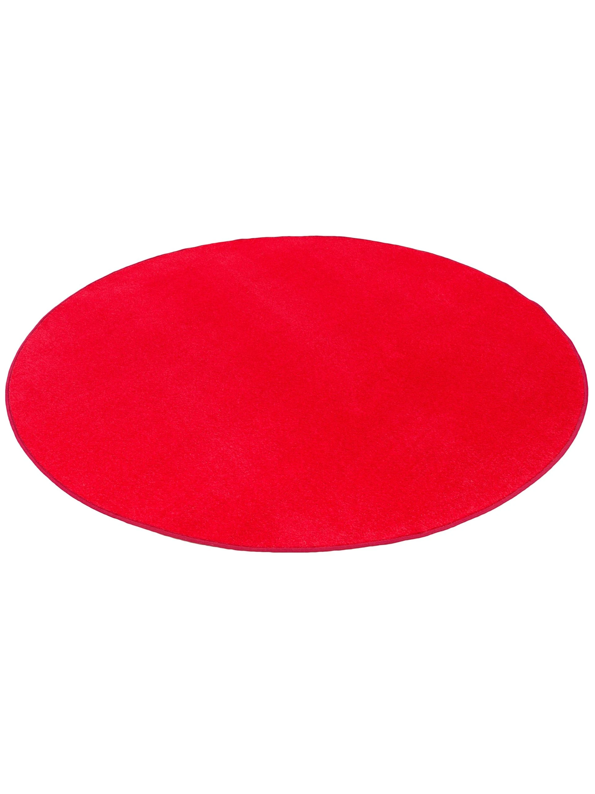 Snapstyle Trend Velours Teppich Joy Rund In Knallrot – Bild 2
