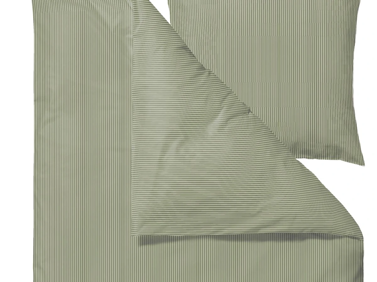 SÖDAHL Bettwäsche Classic Stripe 135x200cm In Olive – Bild 3